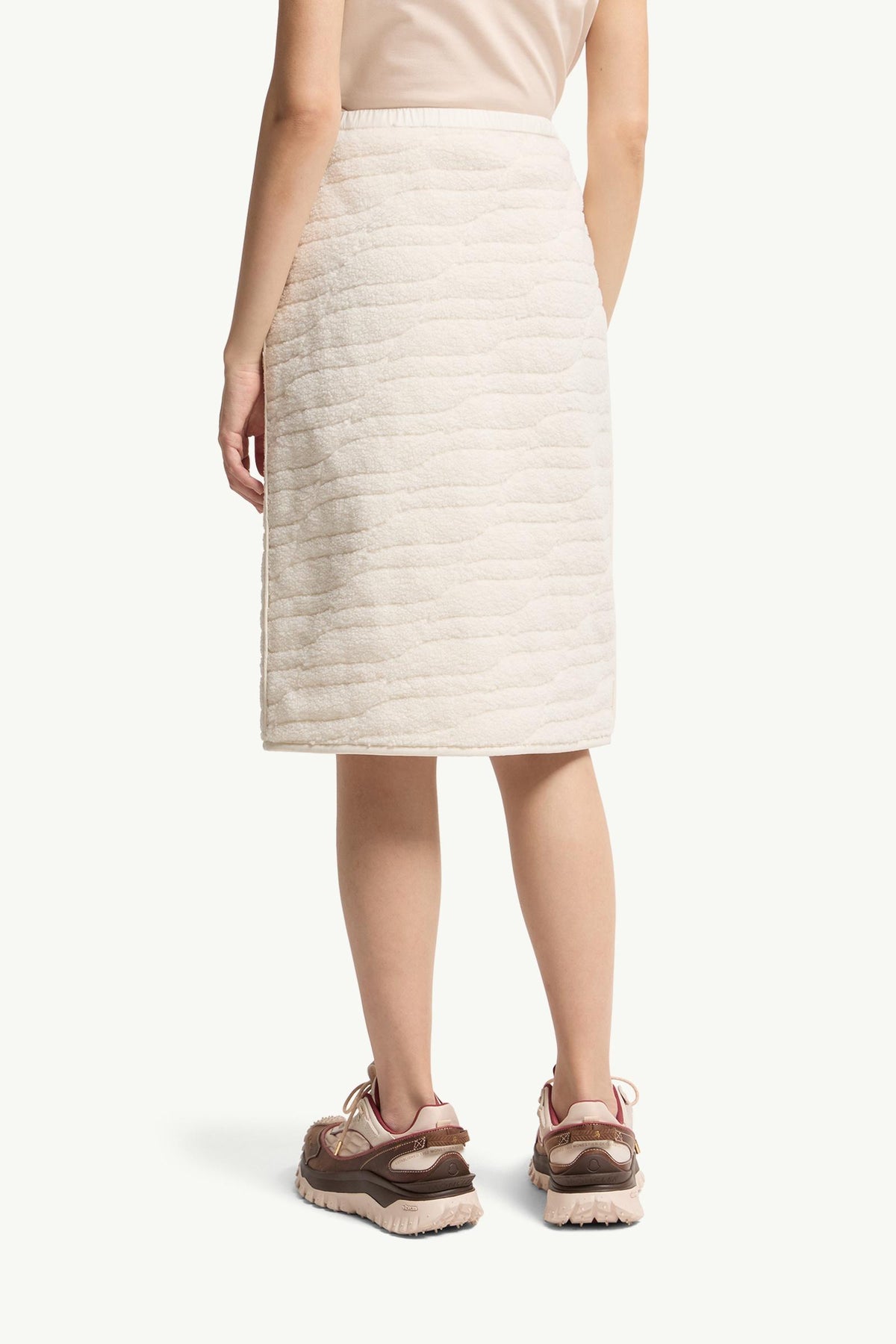 Moncler Teddy Knee-Length Padded Skirt White White