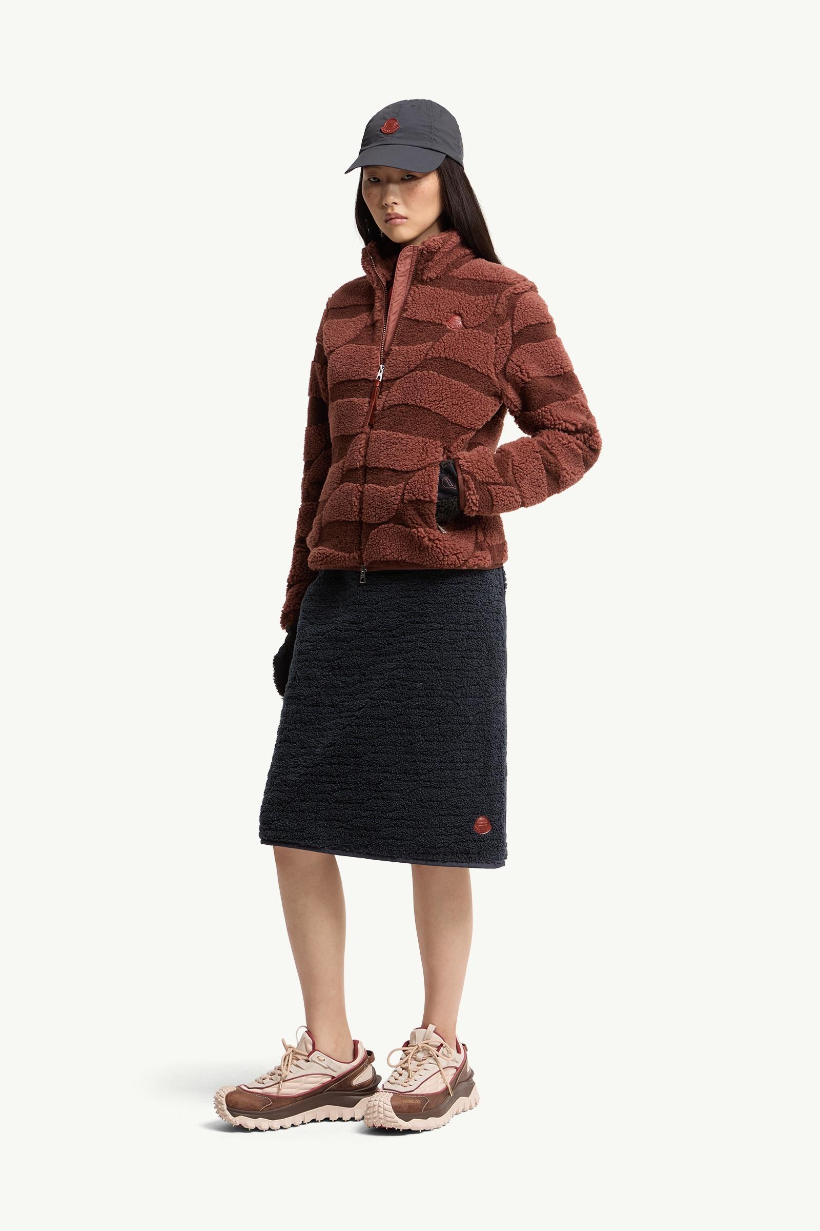 Moncler Teddy Knee-Length Padded Skirt Navy Blue Navy Blue