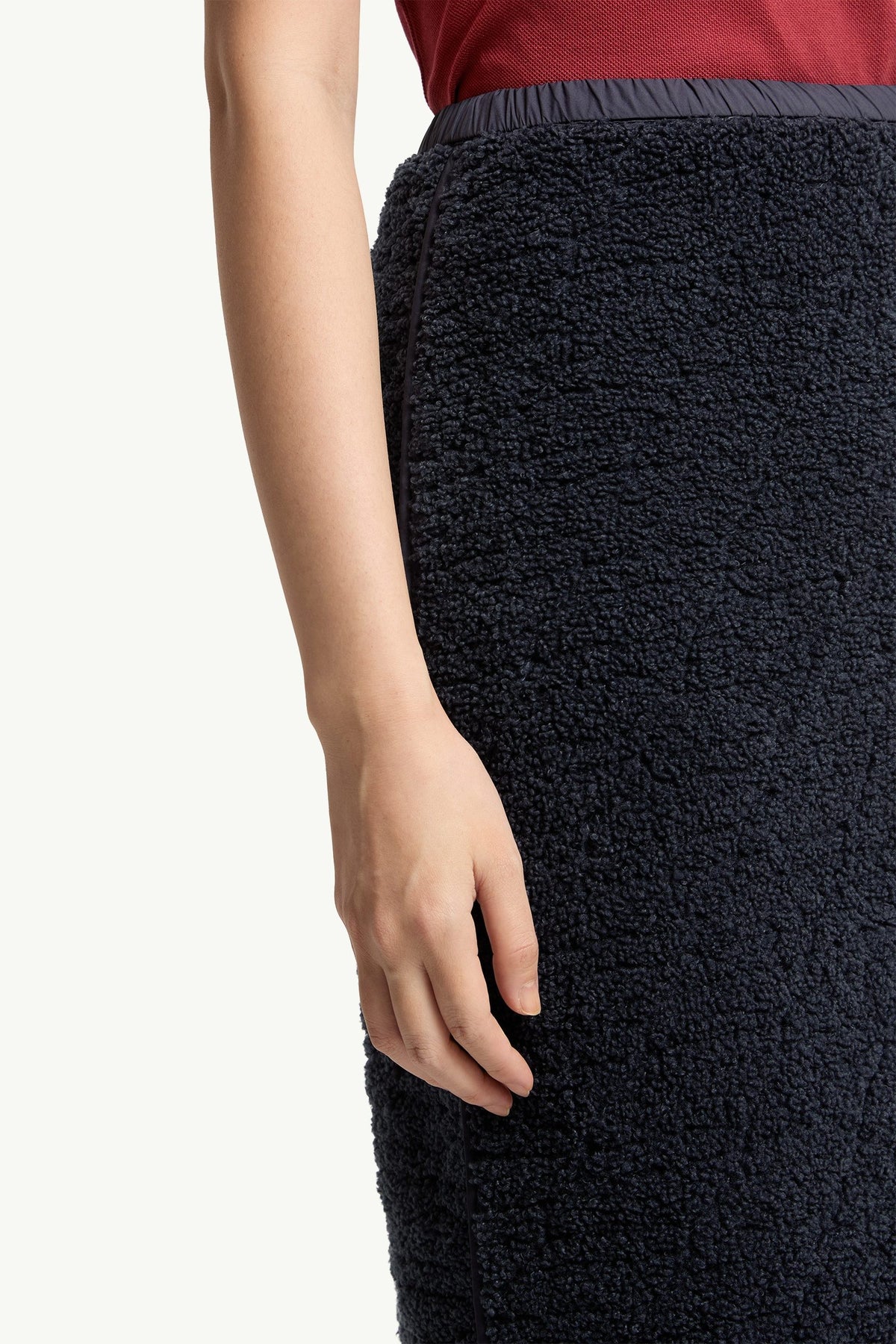Moncler Teddy Knee-Length Padded Skirt Navy Blue Navy Blue