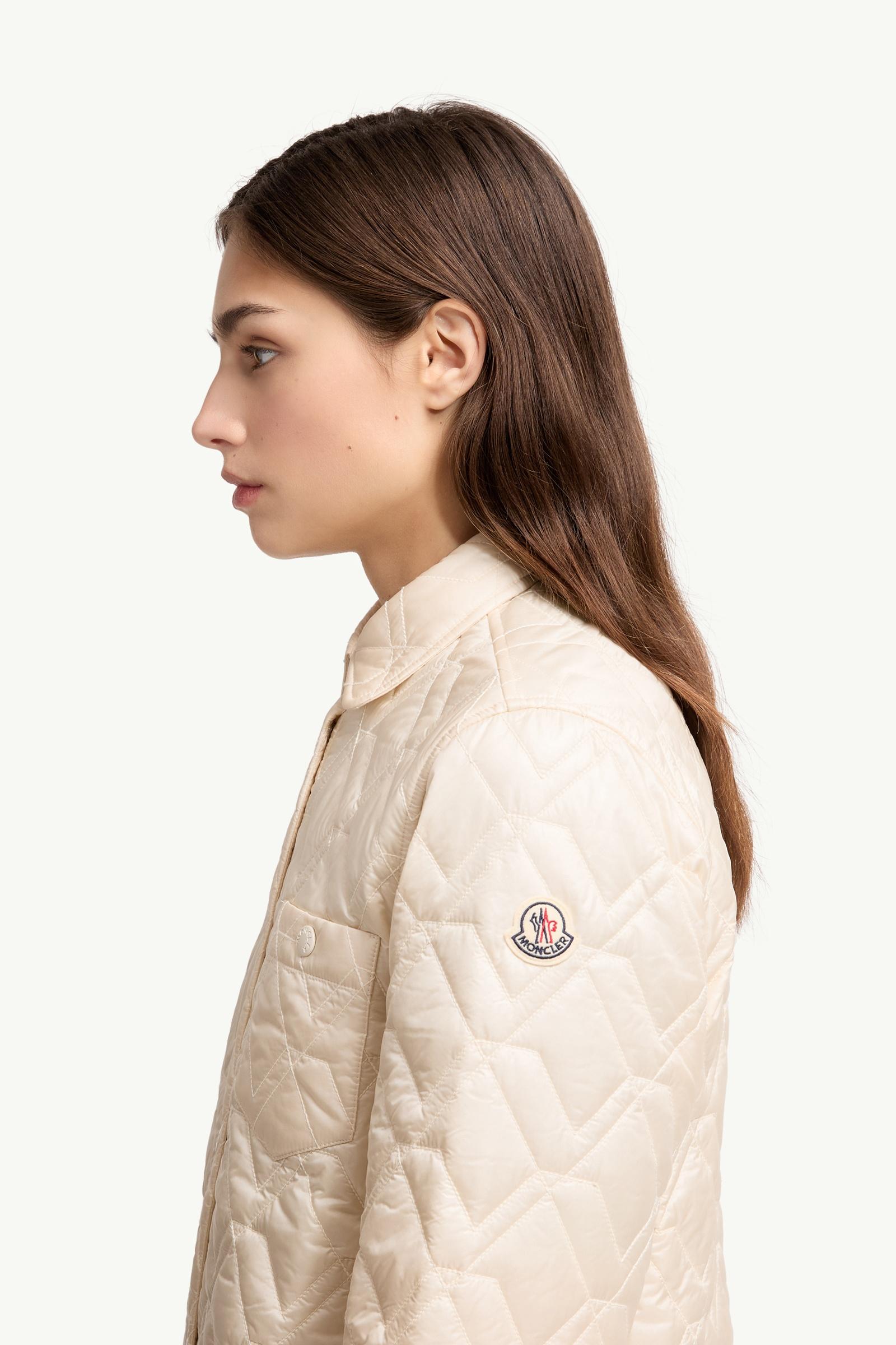 Moncler Diamond-Quilted Padded Shirt Jacket White Ivory White Ivory