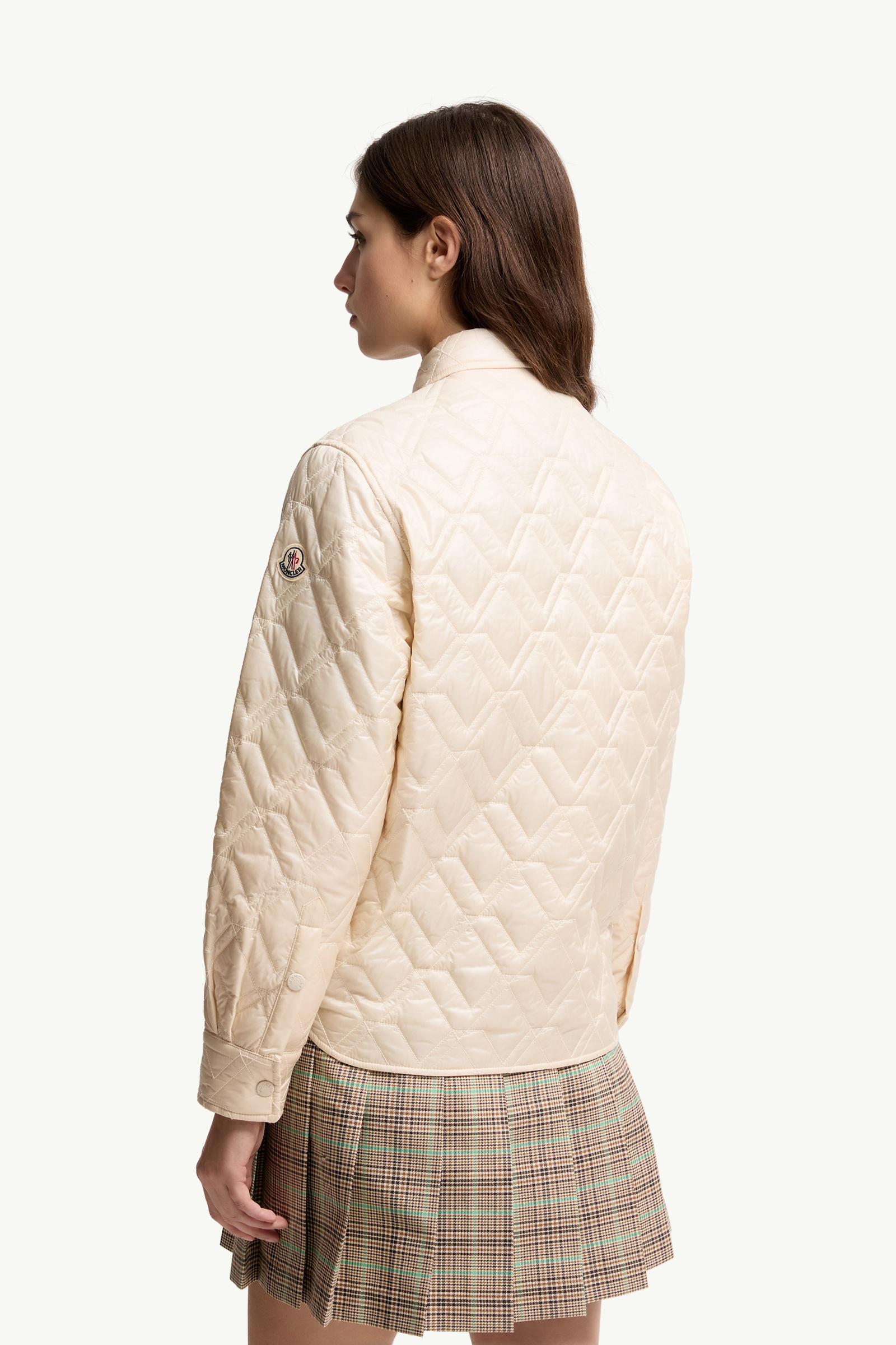 Moncler Diamond-Quilted Padded Shirt Jacket White Ivory White Ivory