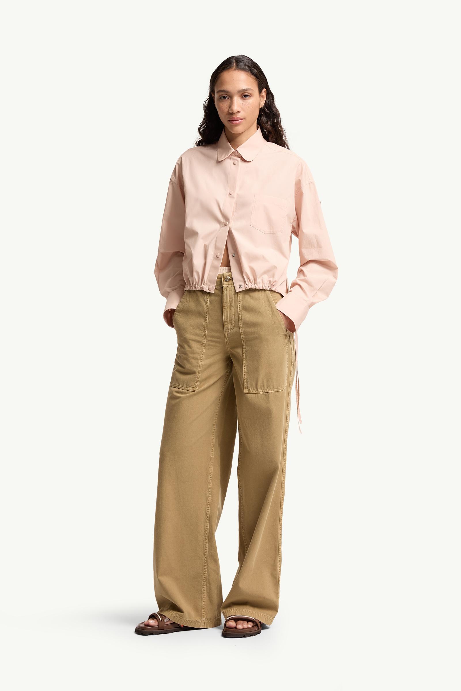 Moncler Cotton Poplin Long Sleeve Shirt Pink Pink