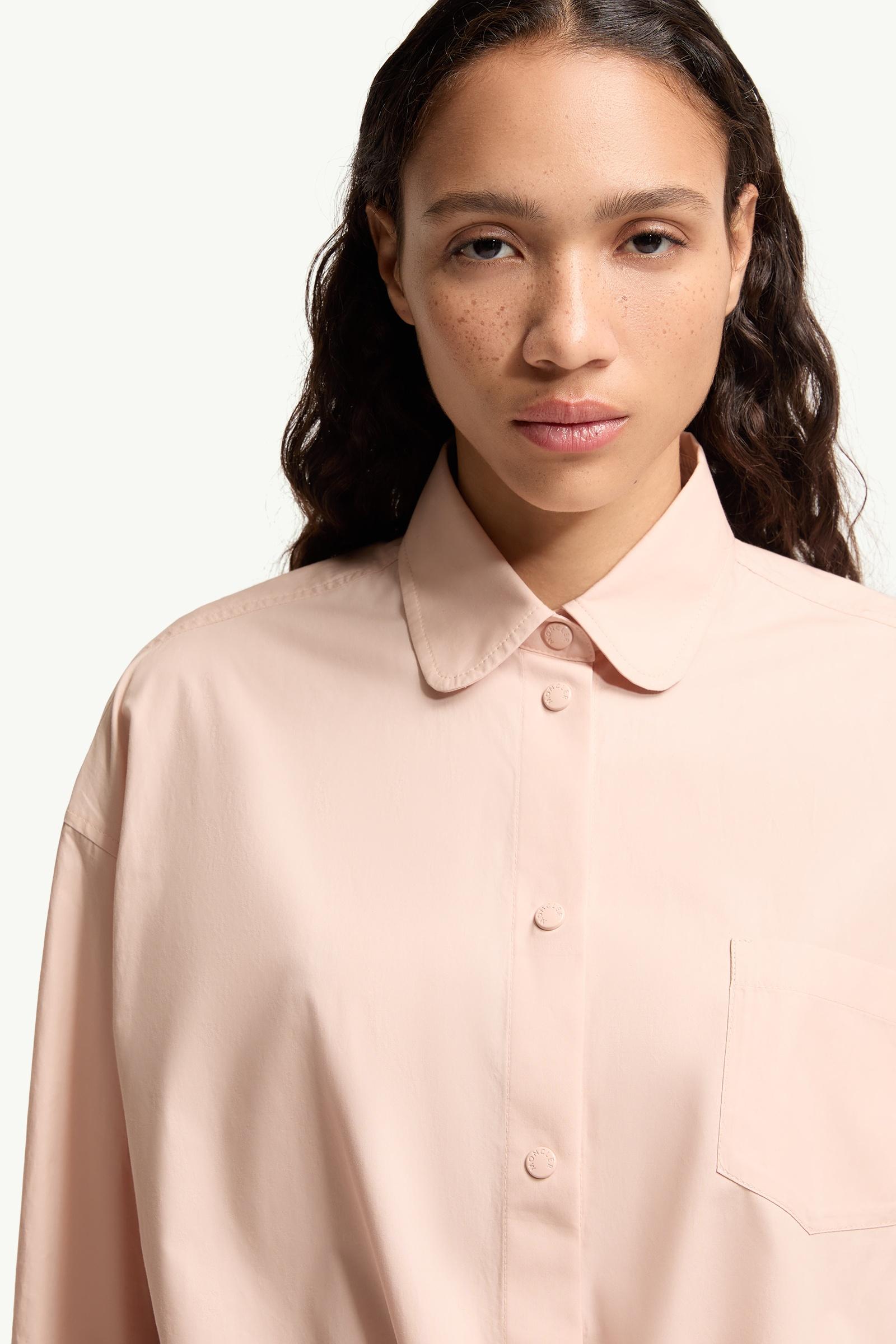 Moncler Cotton Poplin Long Sleeve Shirt Pink Pink