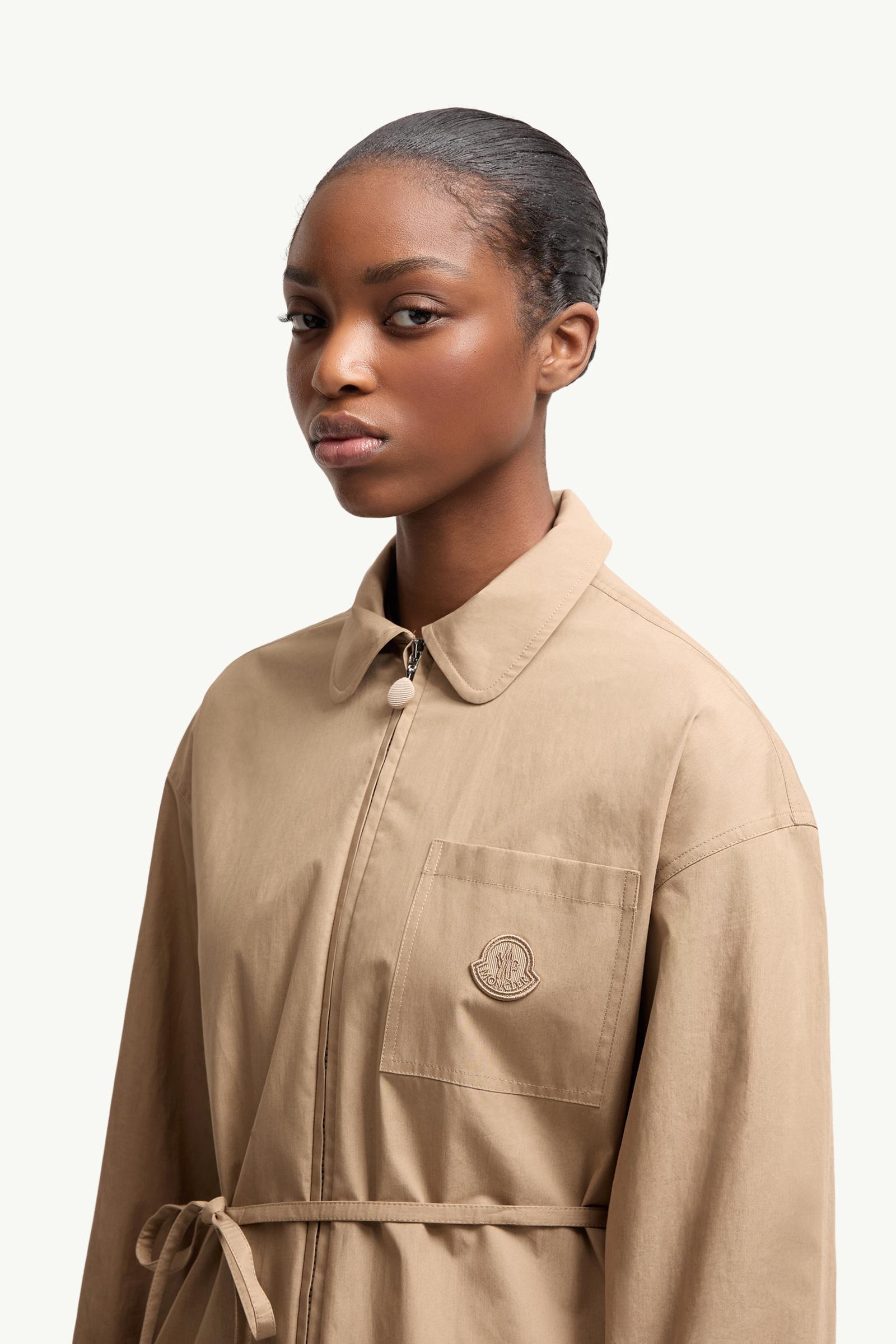 Moncler Cotton Poplin Zip-Up Shirt Jacket Beige Beige