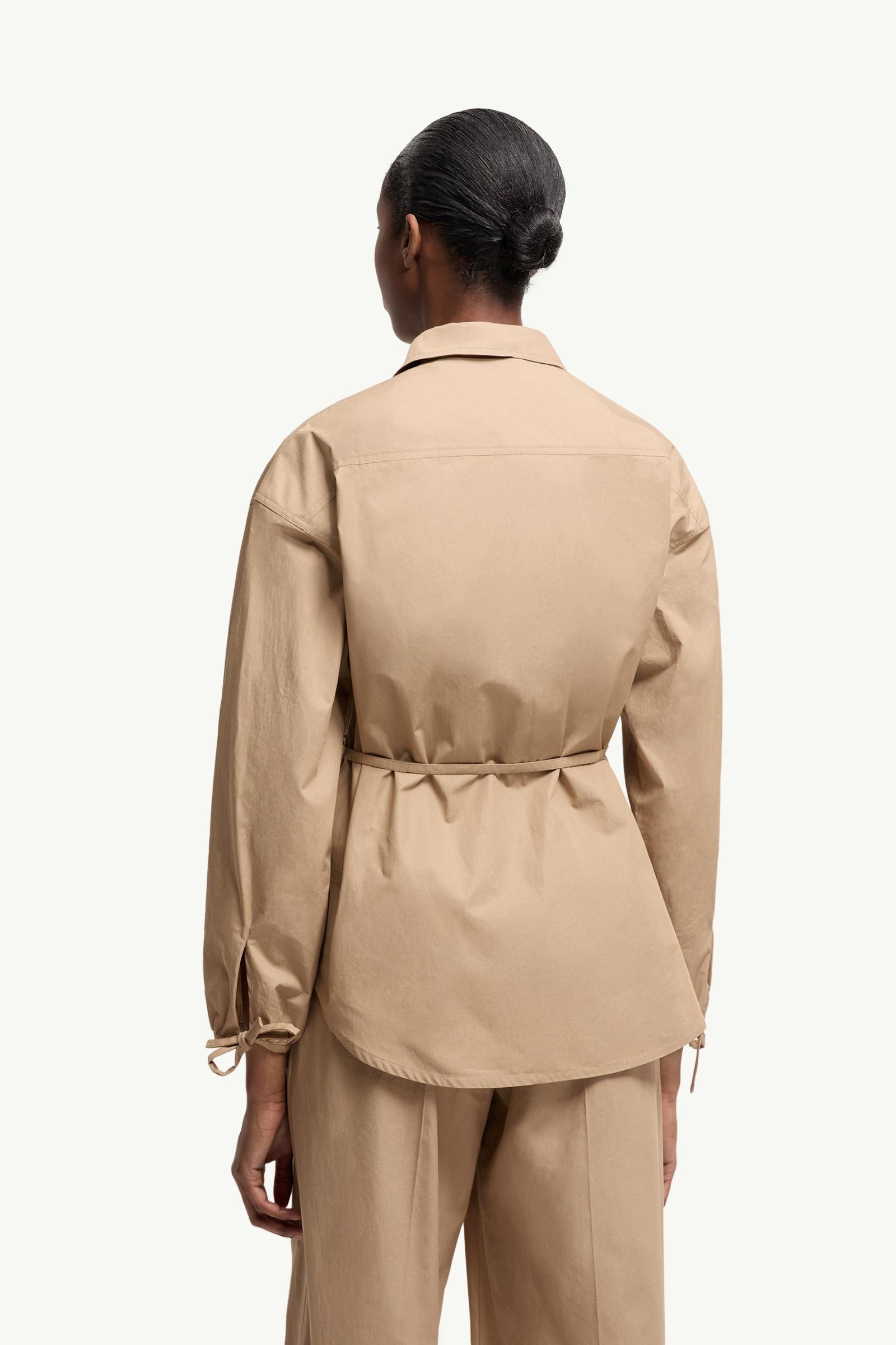Moncler Cotton Poplin Zip-Up Shirt Jacket Beige Beige