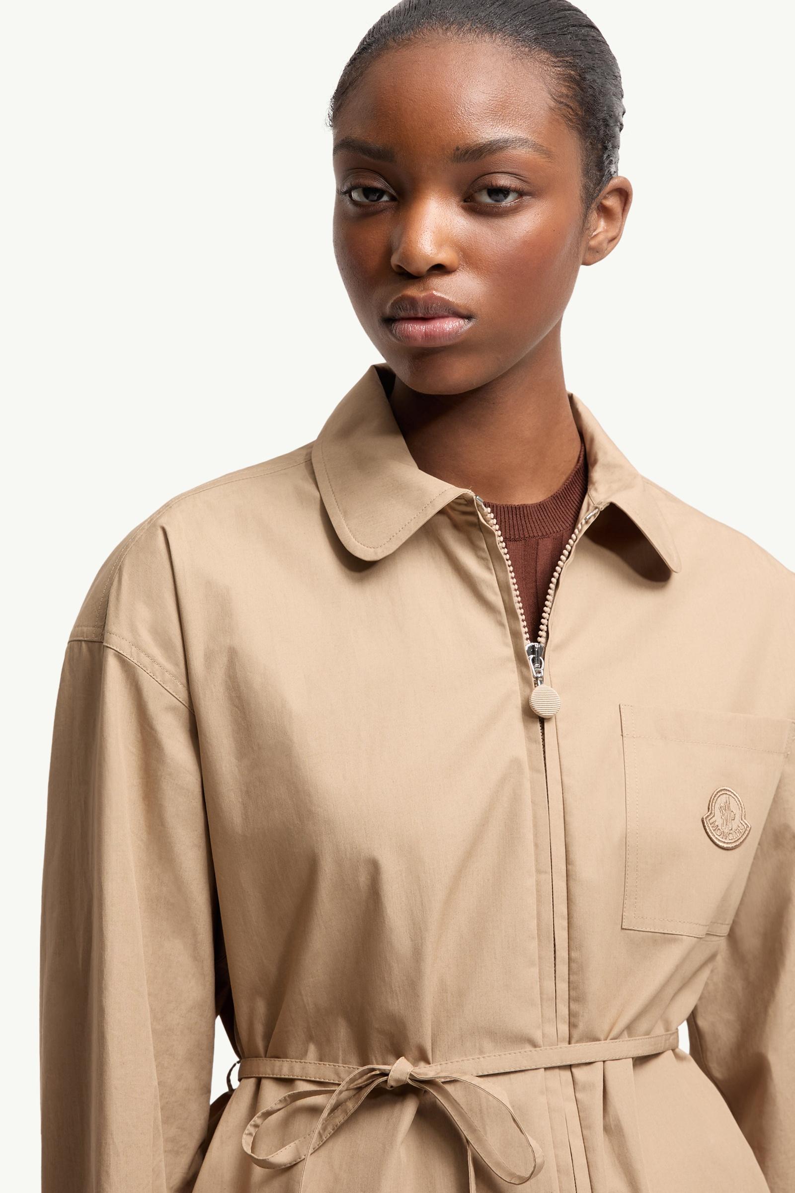 Moncler Cotton Poplin Zip-Up Shirt Jacket Beige Beige