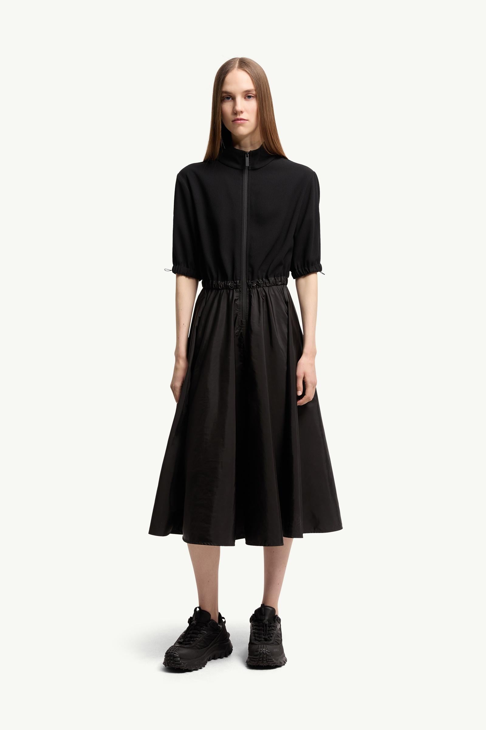 Moncler Midi Dress Black Black