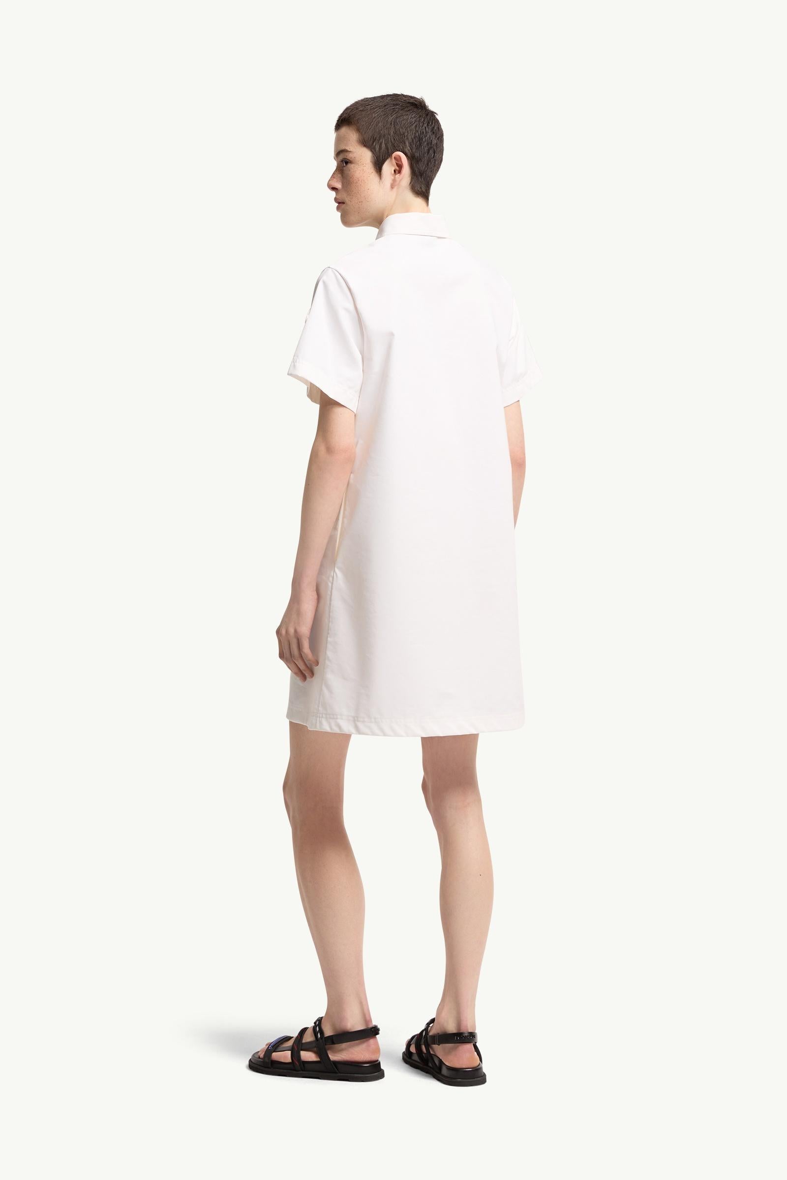 Moncler Embroidered Shirt Dress White White
