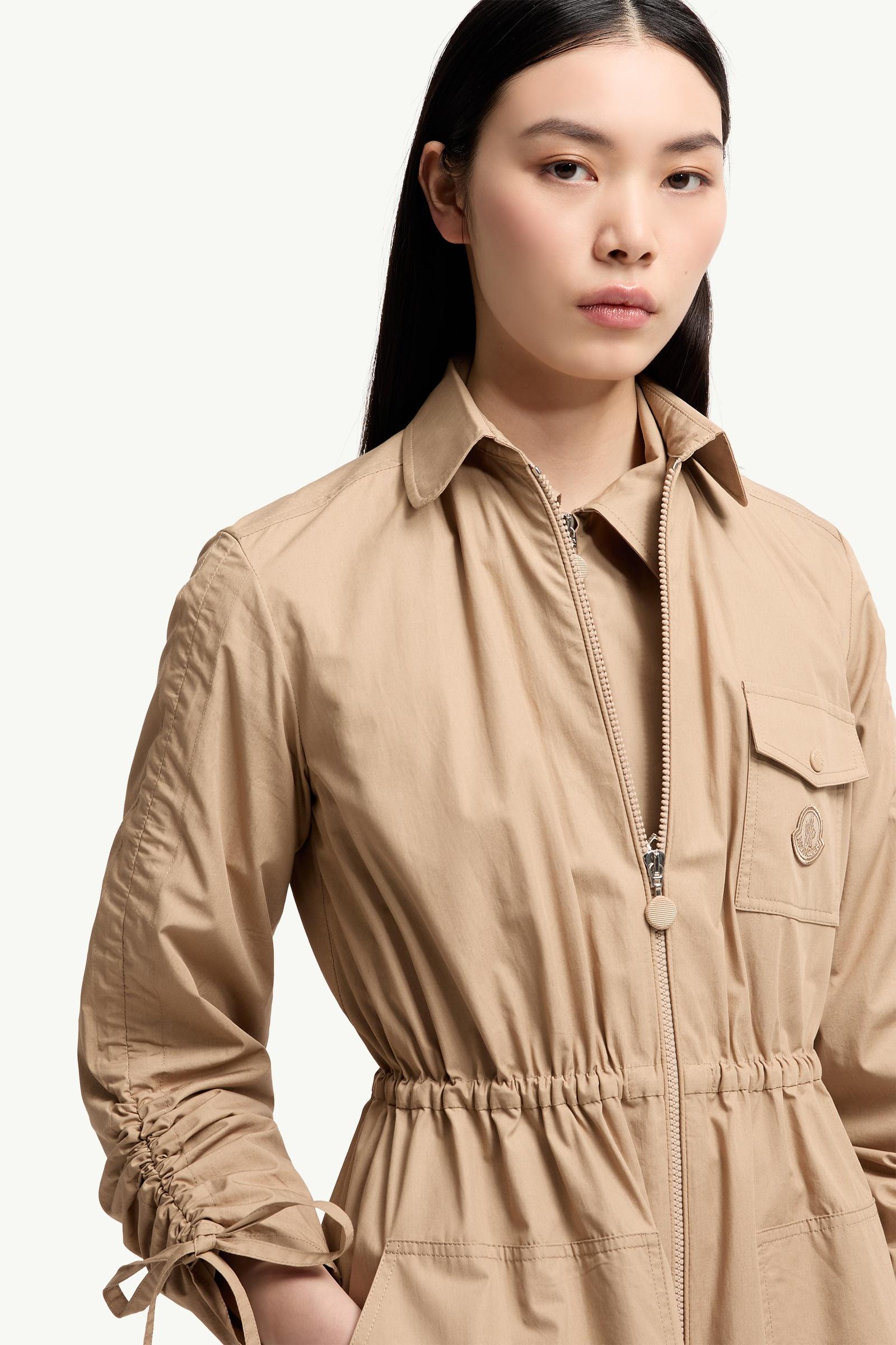 Moncler Cotton Poplin Shirt Dress Beige Beige
