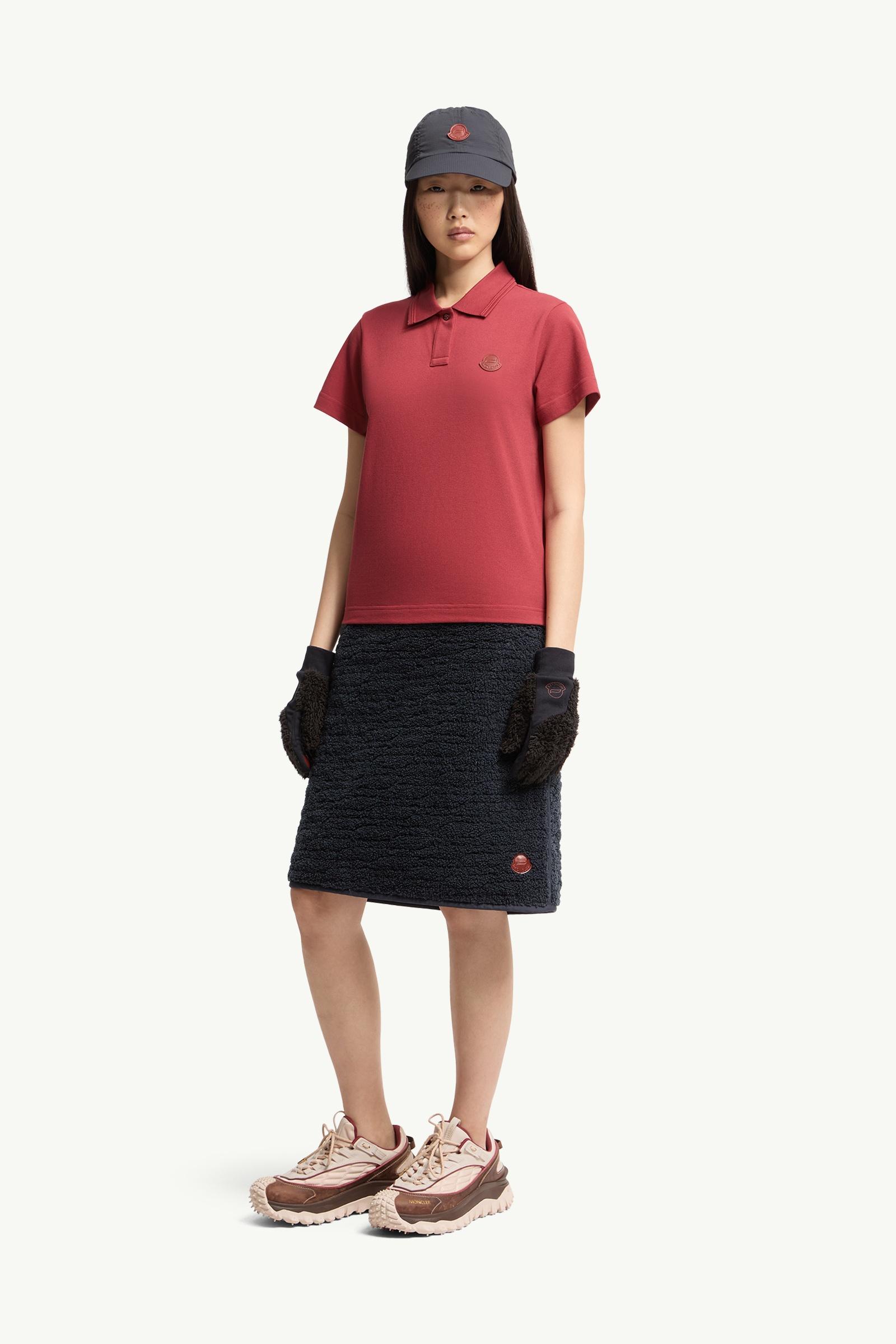 Moncler Logo Cotton Piquet Polo Shirt Dark Red Dark Red