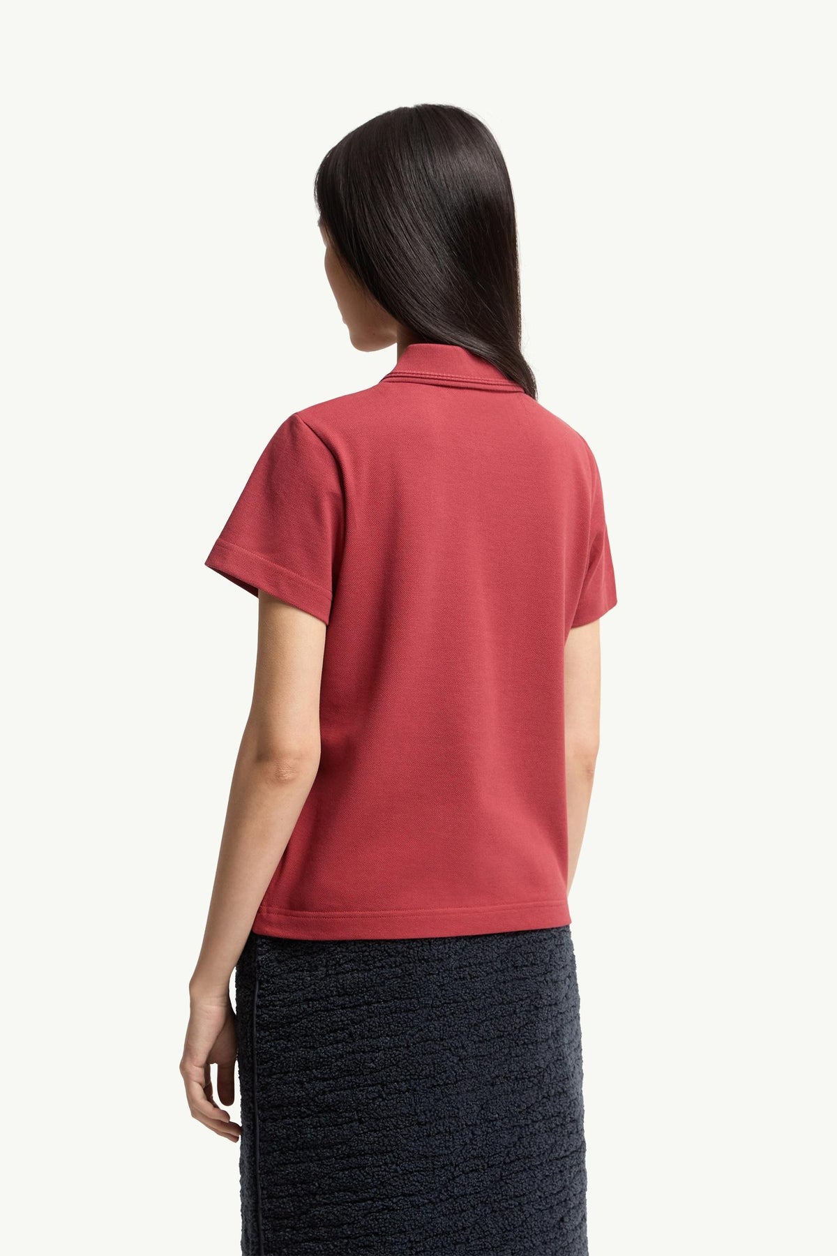 Moncler Logo Cotton Piquet Polo Shirt Dark Red Dark Red
