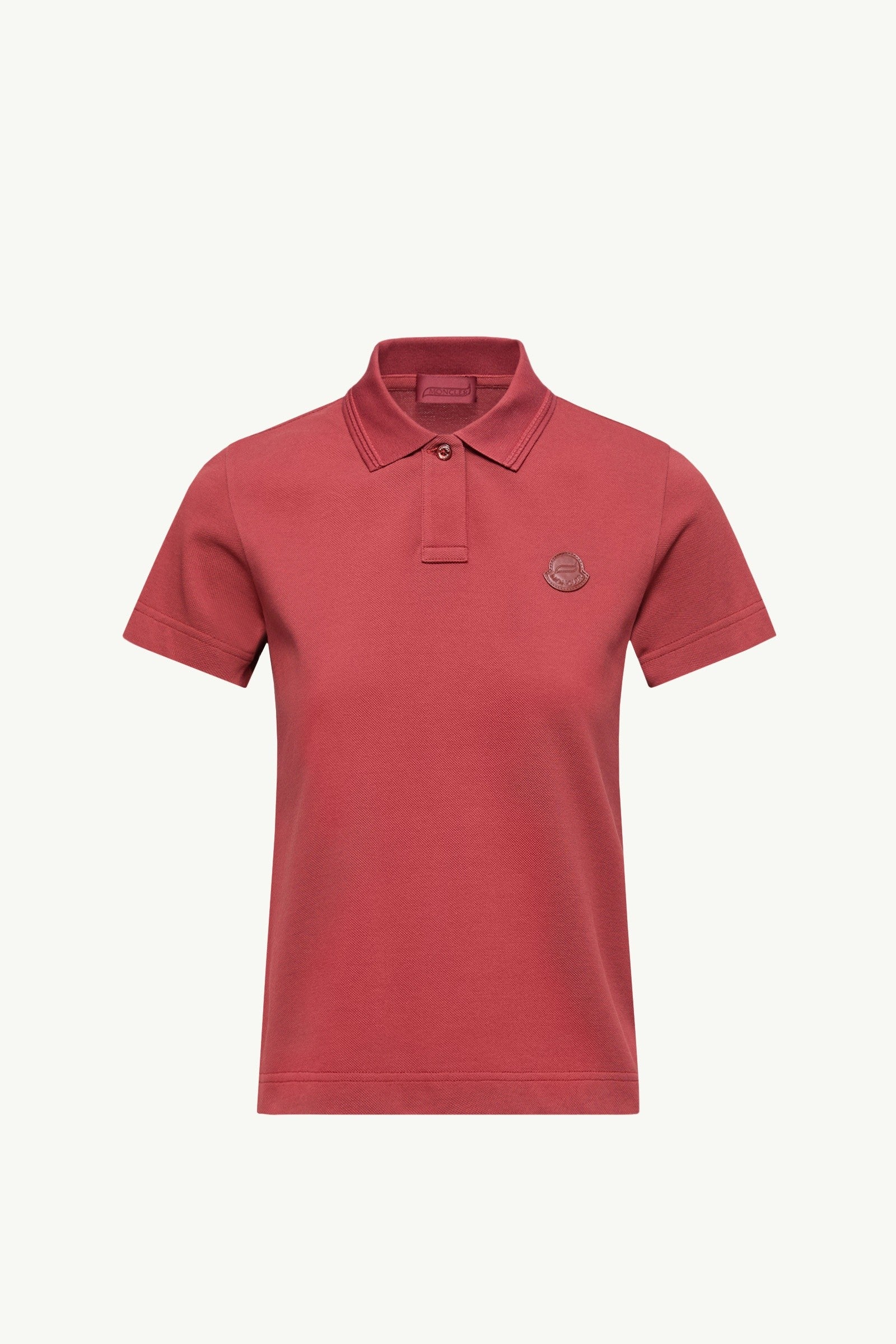Moncler Logo Cotton Piquet Polo Shirt Dark Red Dark Red