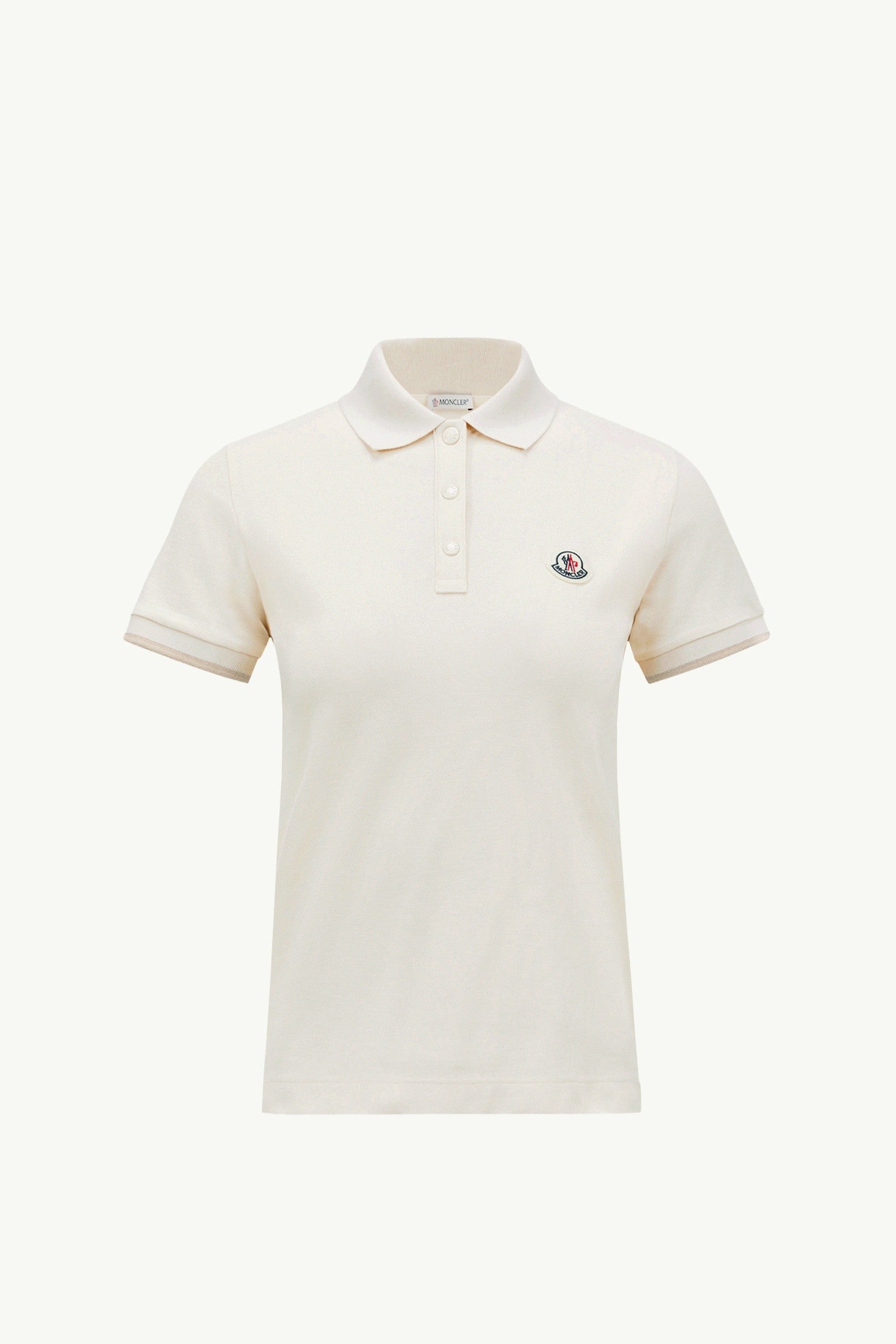 Moncler Logo Cotton Piquet Polo Shirt White White