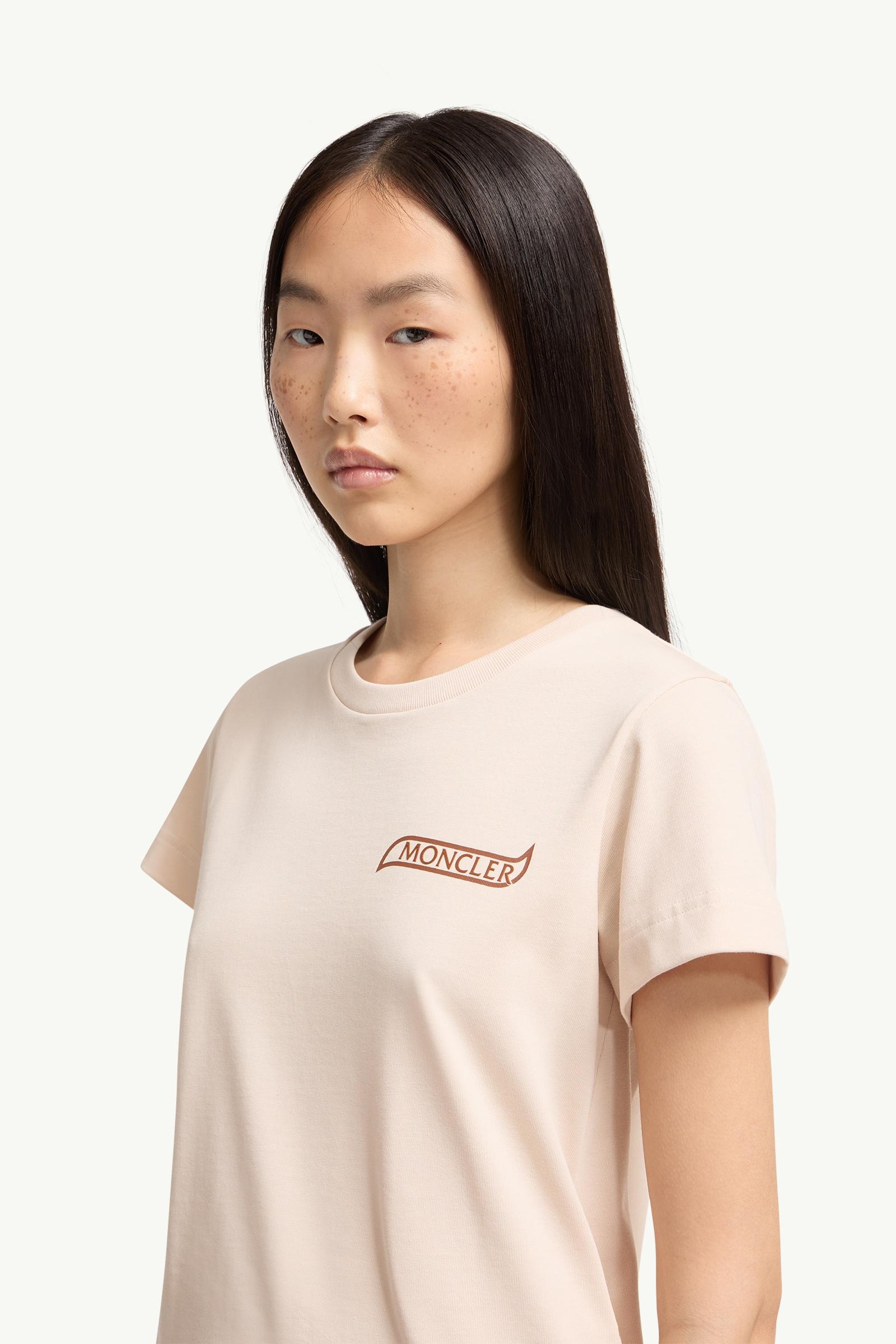 Moncler Logo Cotton T-Shirt Light Beige Light Beige