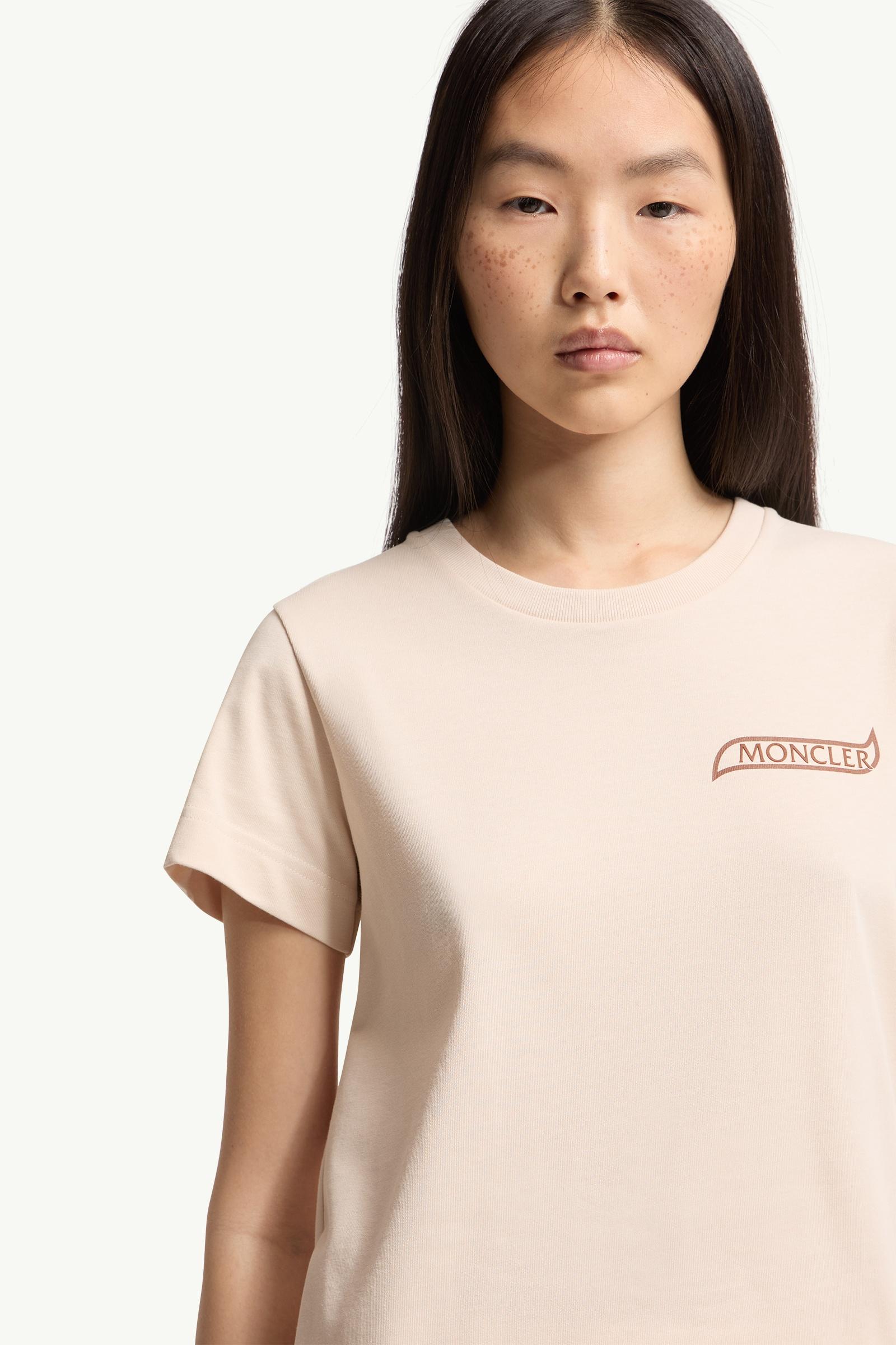 Moncler Logo Cotton T-Shirt Light Beige Light Beige