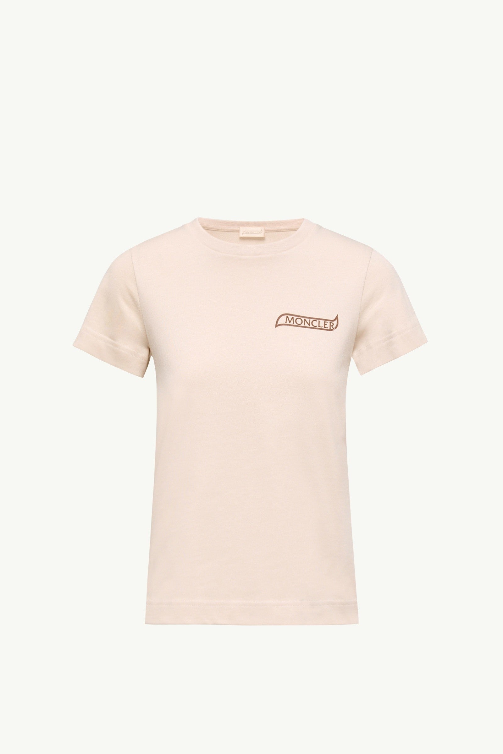 Moncler Logo Cotton T-Shirt Light Beige Light Beige