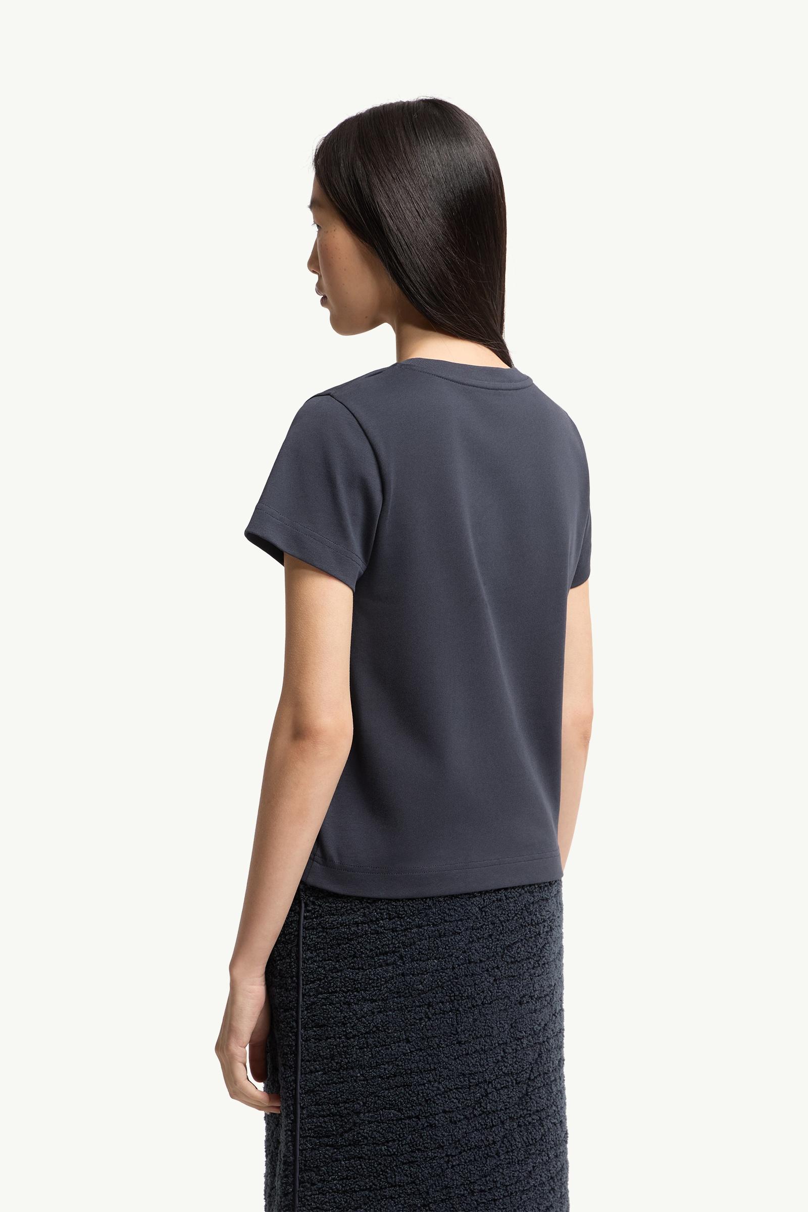 Moncler Logo Cotton T-Shirt Night Blue Night Blue