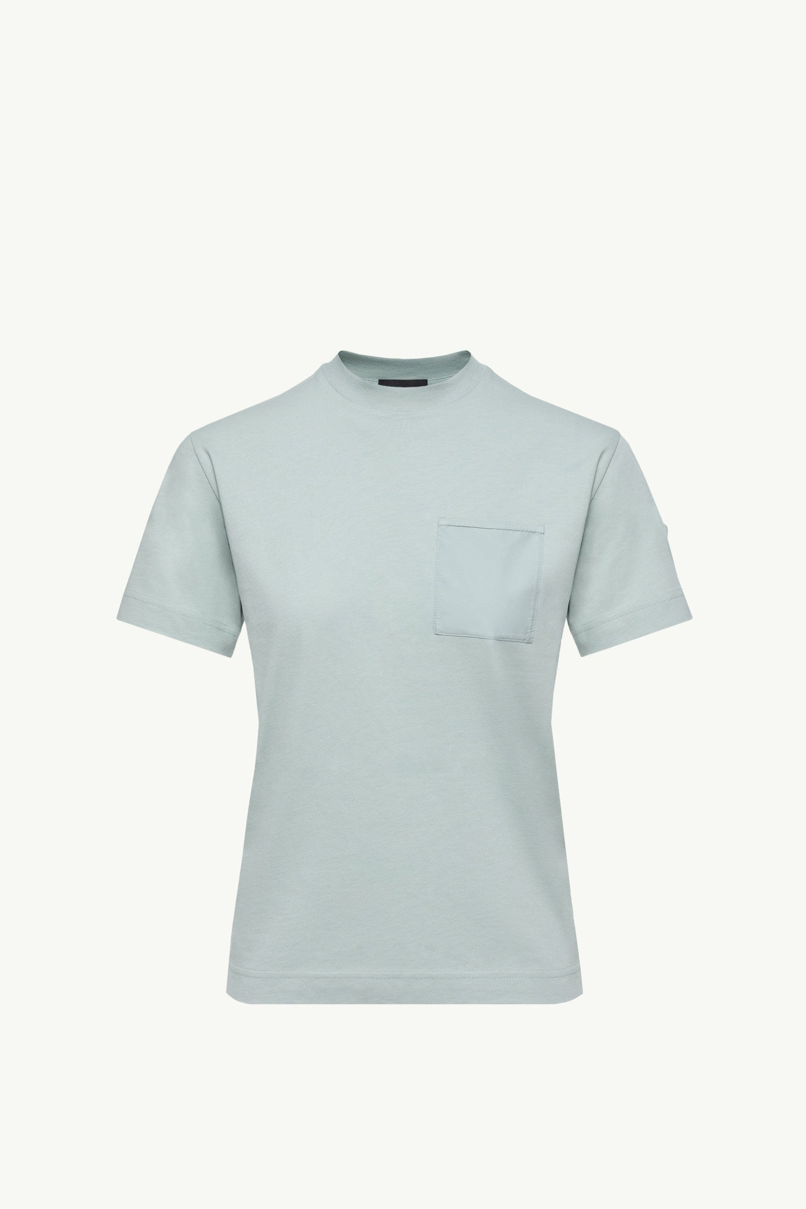 Moncler Cotton Jersey T-Shirt With Pleated Pocket Aqua Green Aqua Green