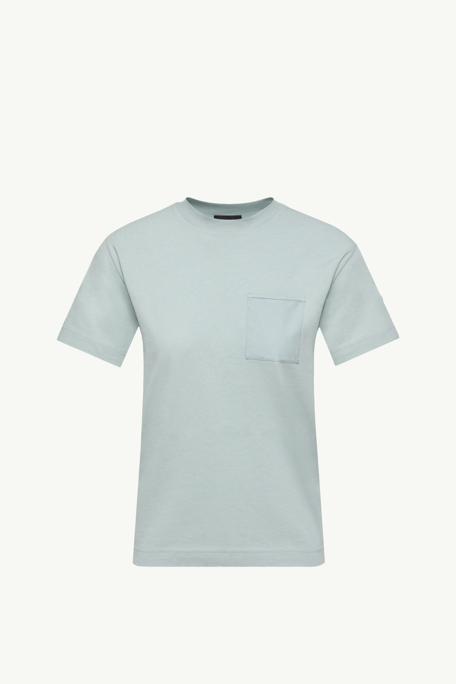 Moncler Cotton Jersey T-Shirt With Pleated Pocket Aqua Green Aqua Green