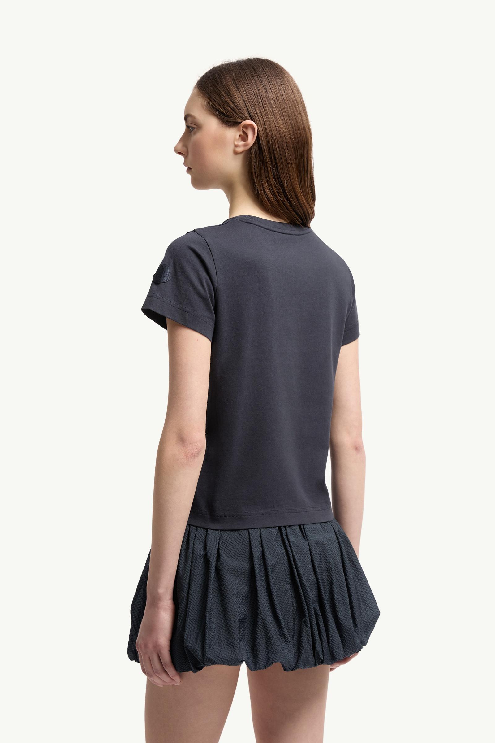 Moncler Embroidered Logo Cotton T-Shirt Night Blue Night Blue