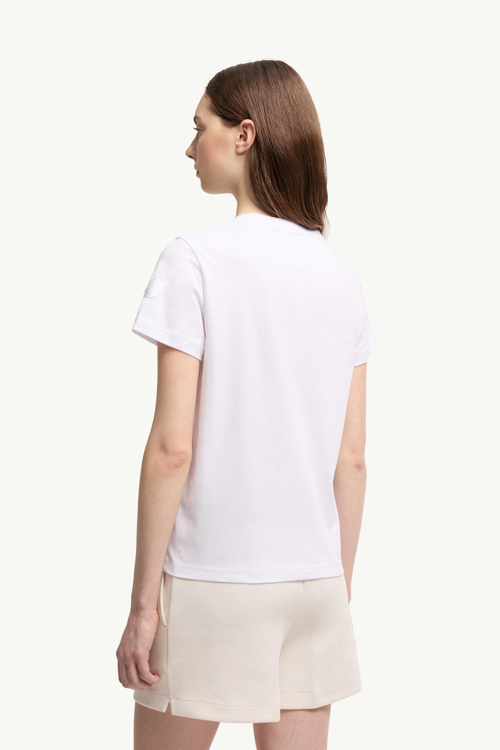 Moncler Ribbon Logo Cotton T-Shirt White White