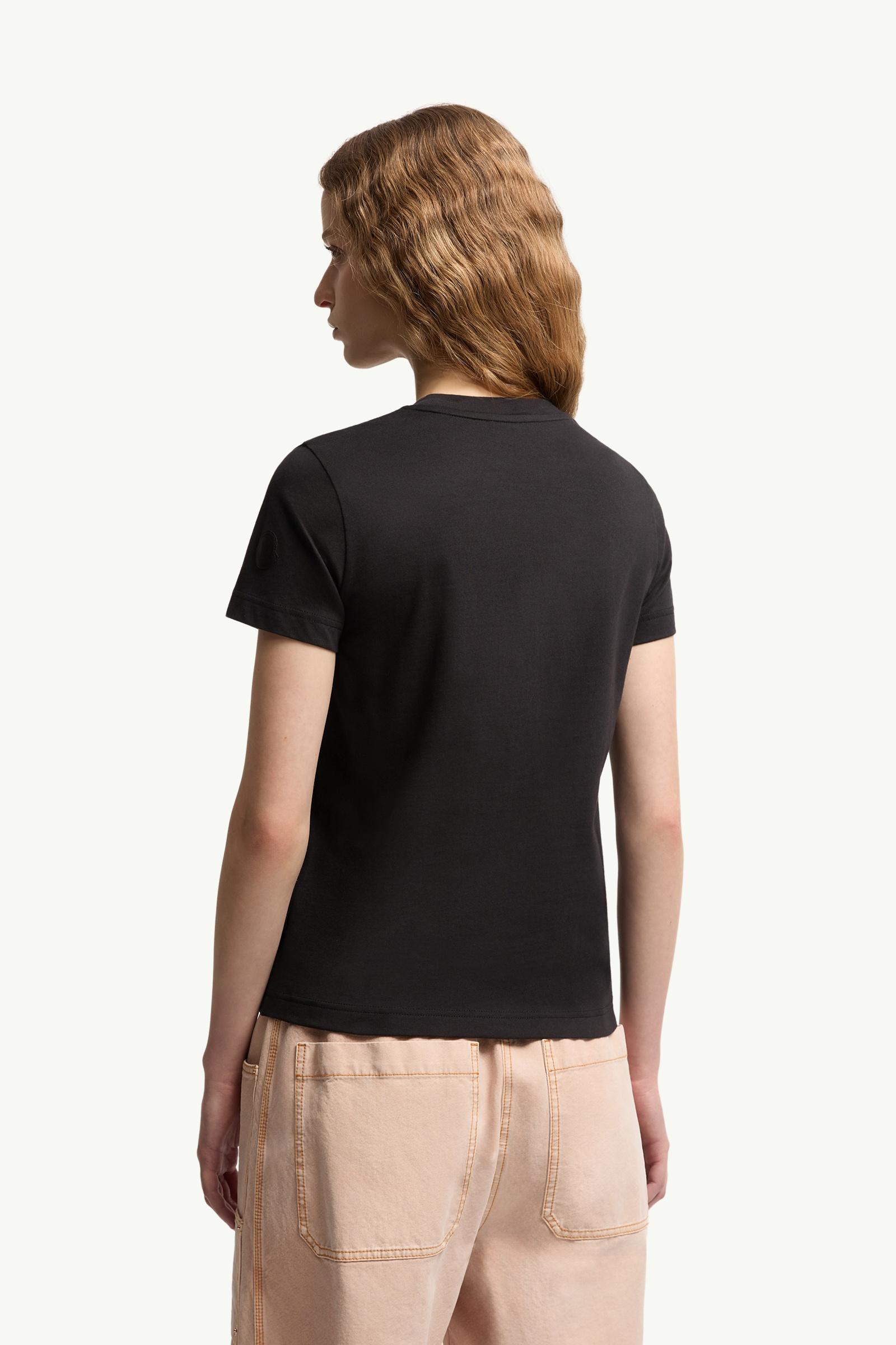 Moncler Ribbon Logo Cotton T-Shirt Black Black