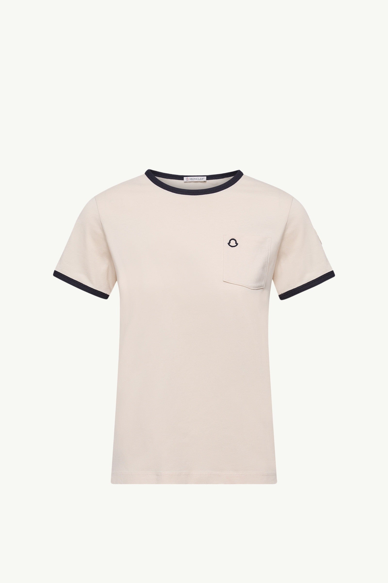Moncler Embroidered Logo Cotton T-Shirt White White