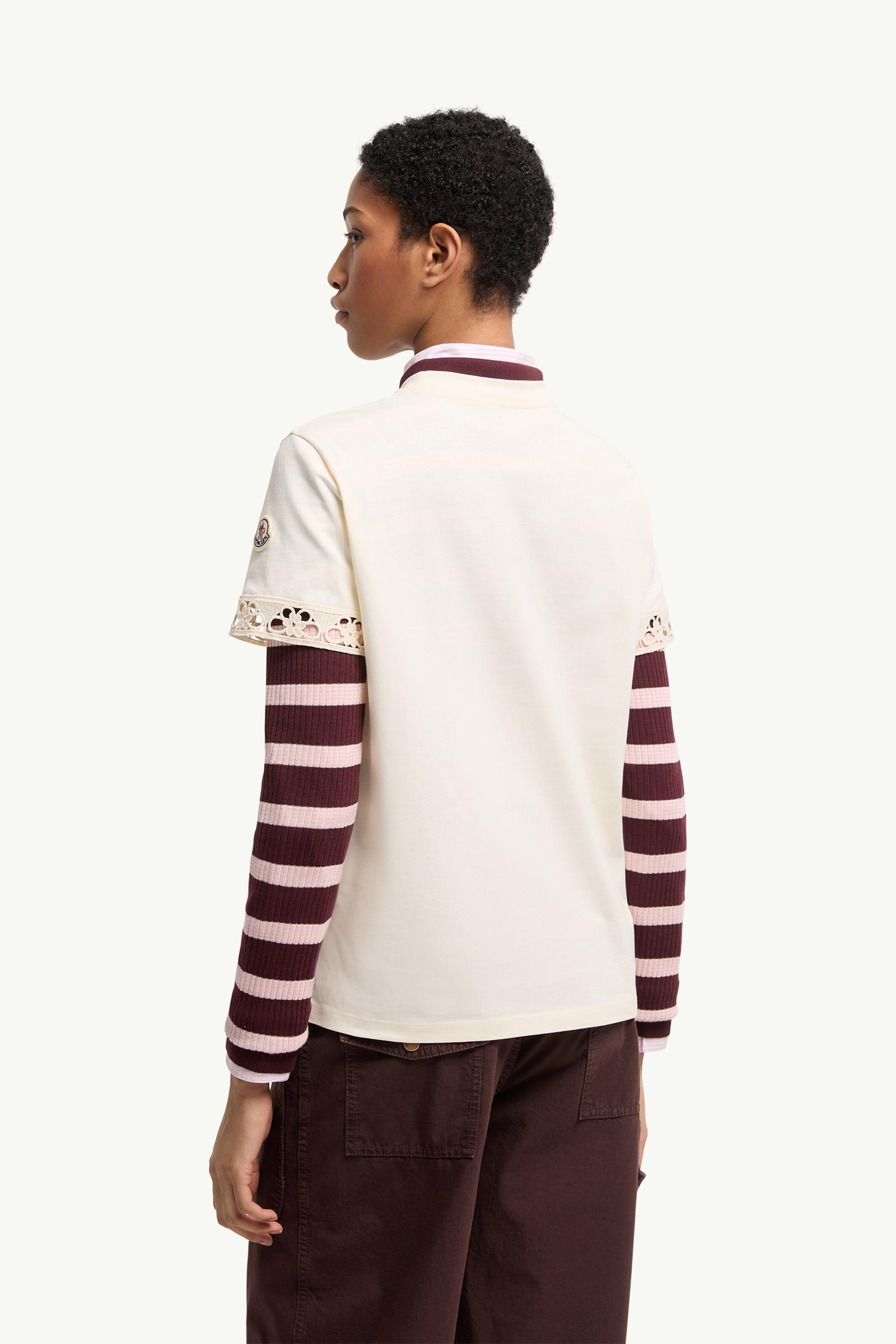 Moncler Macramé-Trimmed Cotton T-Shirt White White