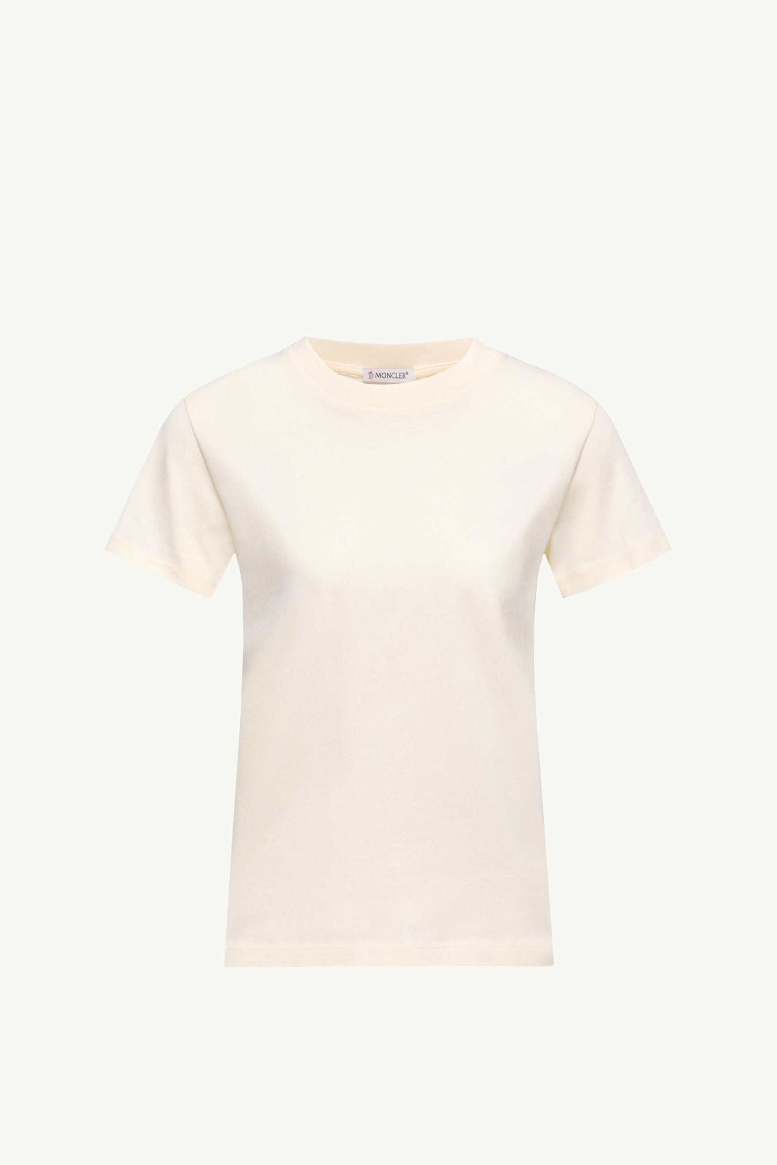 Moncler Embroidered Logo Cotton T-Shirt White White