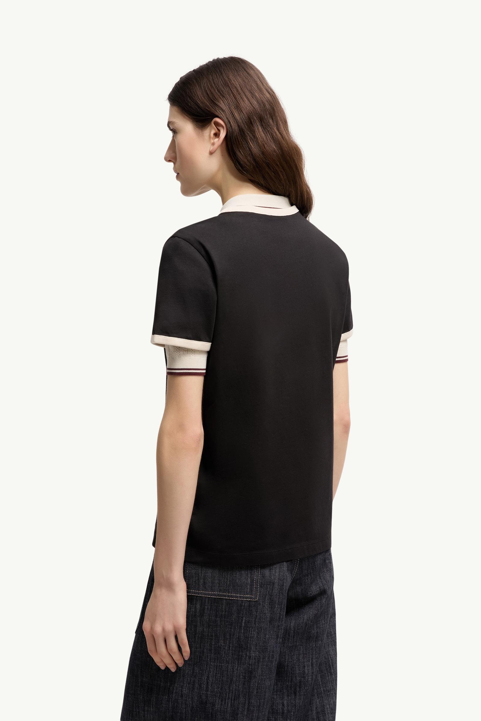 Moncler Flock Logo Jersey T-Shirt Black Black