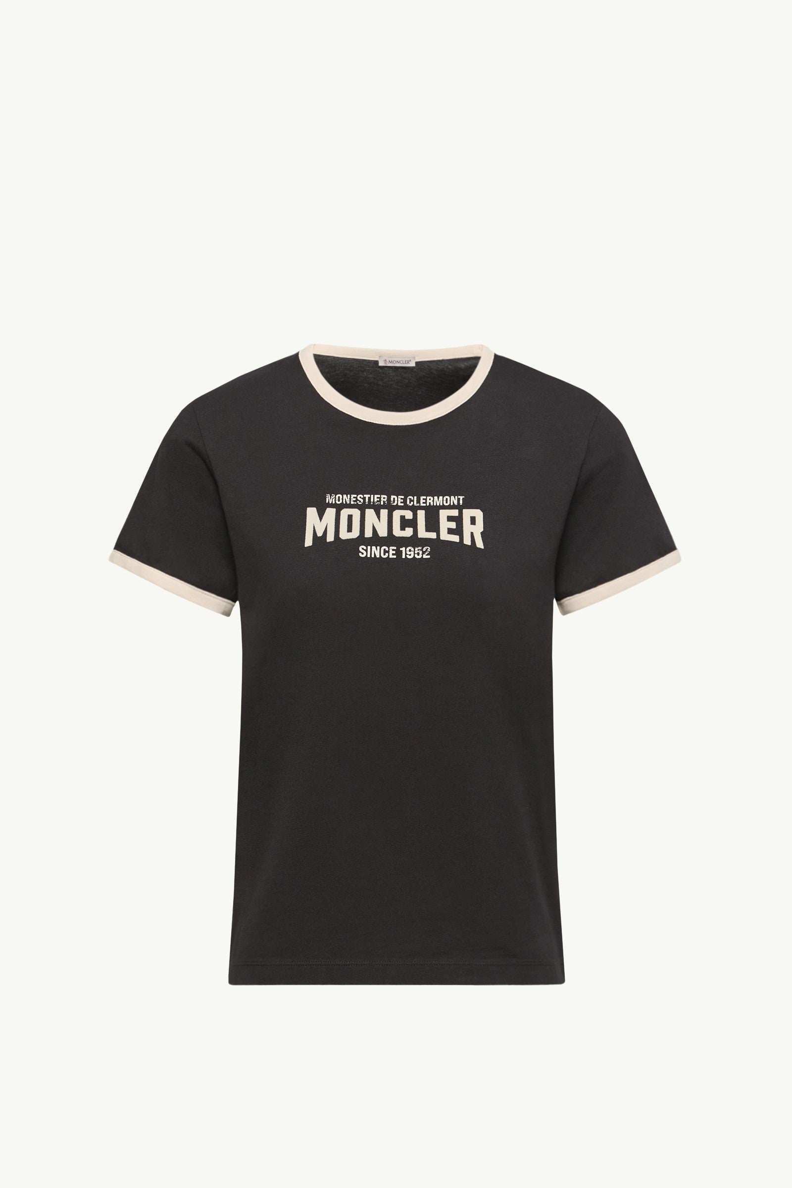 Moncler Flock Logo Jersey T-Shirt Black Black
