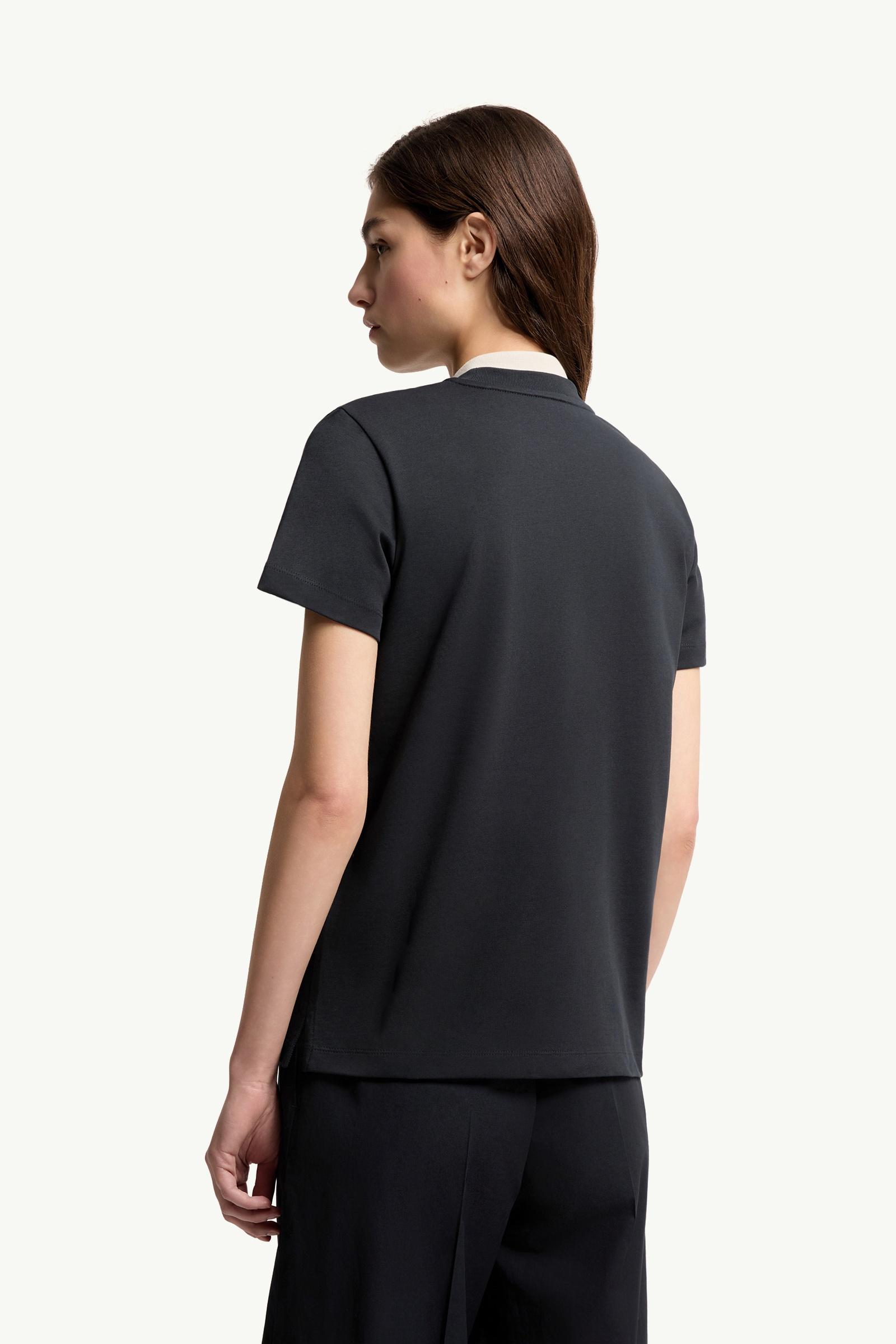 Moncler Logo Embroidery Cotton T-Shirt Navy Blue Navy Blue