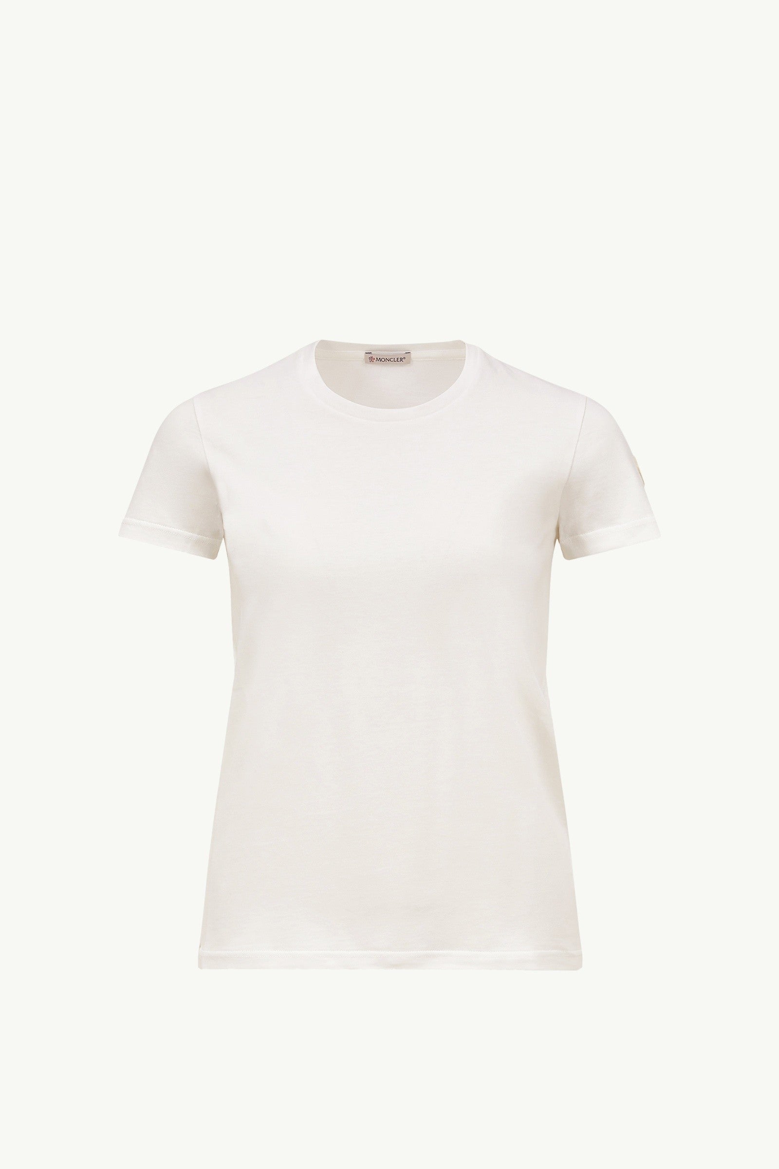 Moncler Logo Patch Cotton Jersey T-Shirt Off White Off White