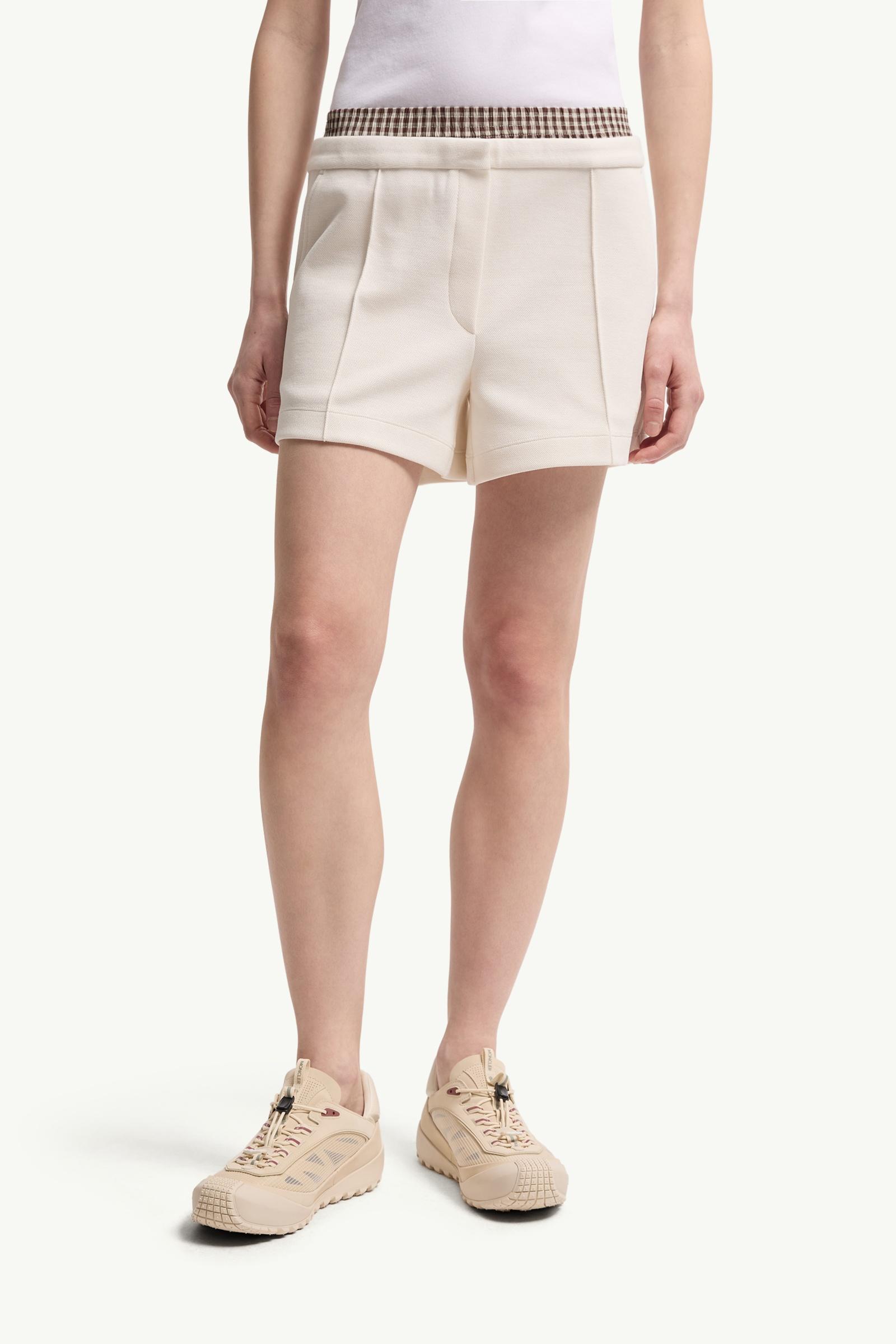 Moncler Layered-Effect Vichy Cotton Blend Shorts White White