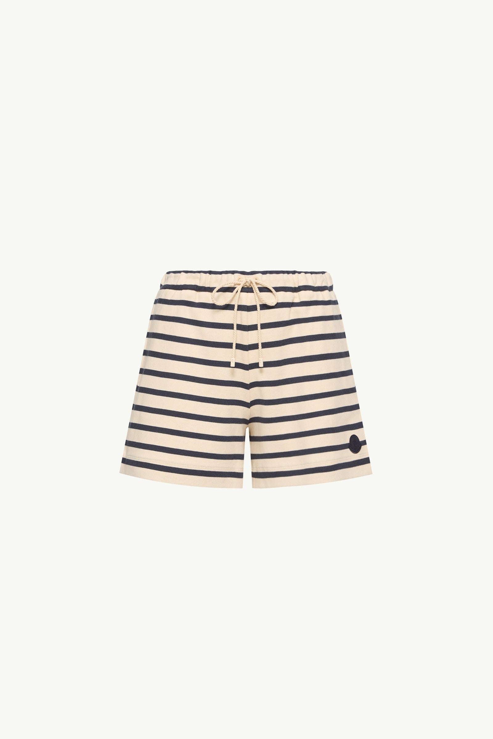 Moncler Striped Cotton Shorts White & Blue White & Blue