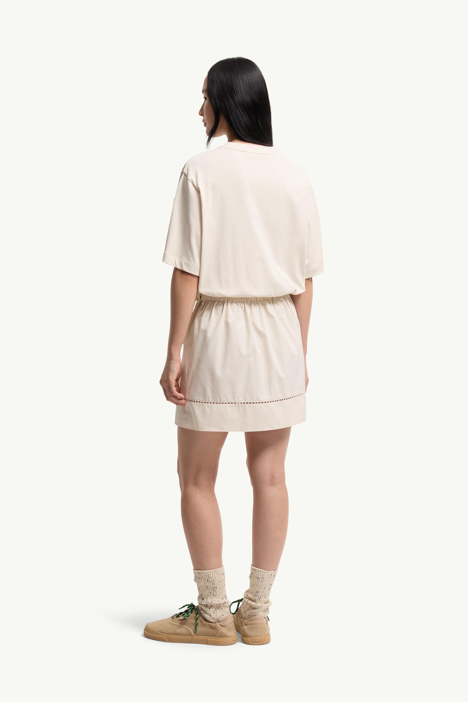 Moncler Cotton Blend Mini T-Shirt Dress White Ivory White Ivory
