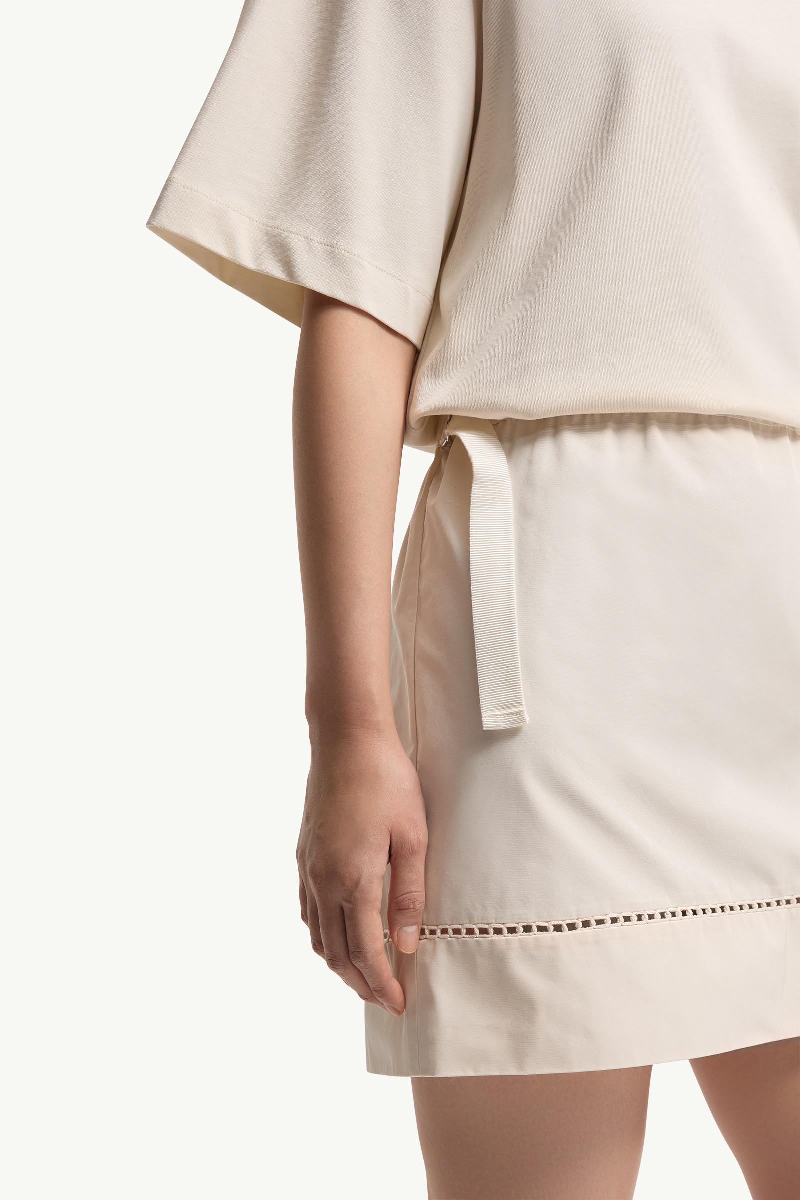 Moncler Cotton Blend Mini T-Shirt Dress White Ivory White Ivory