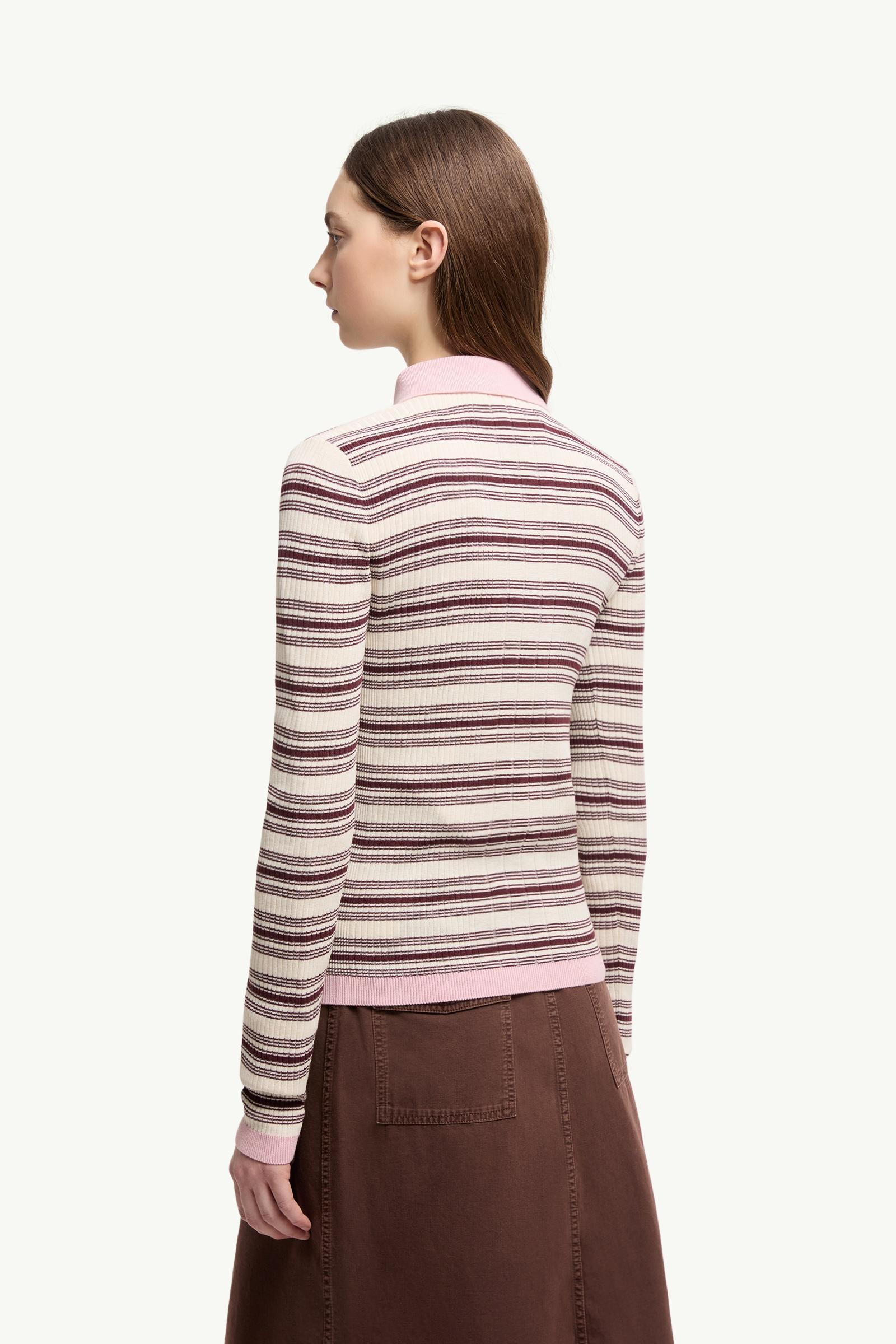 Moncler Cotton Crêpe Polo Shirt Brown & Pink Brown & Pink