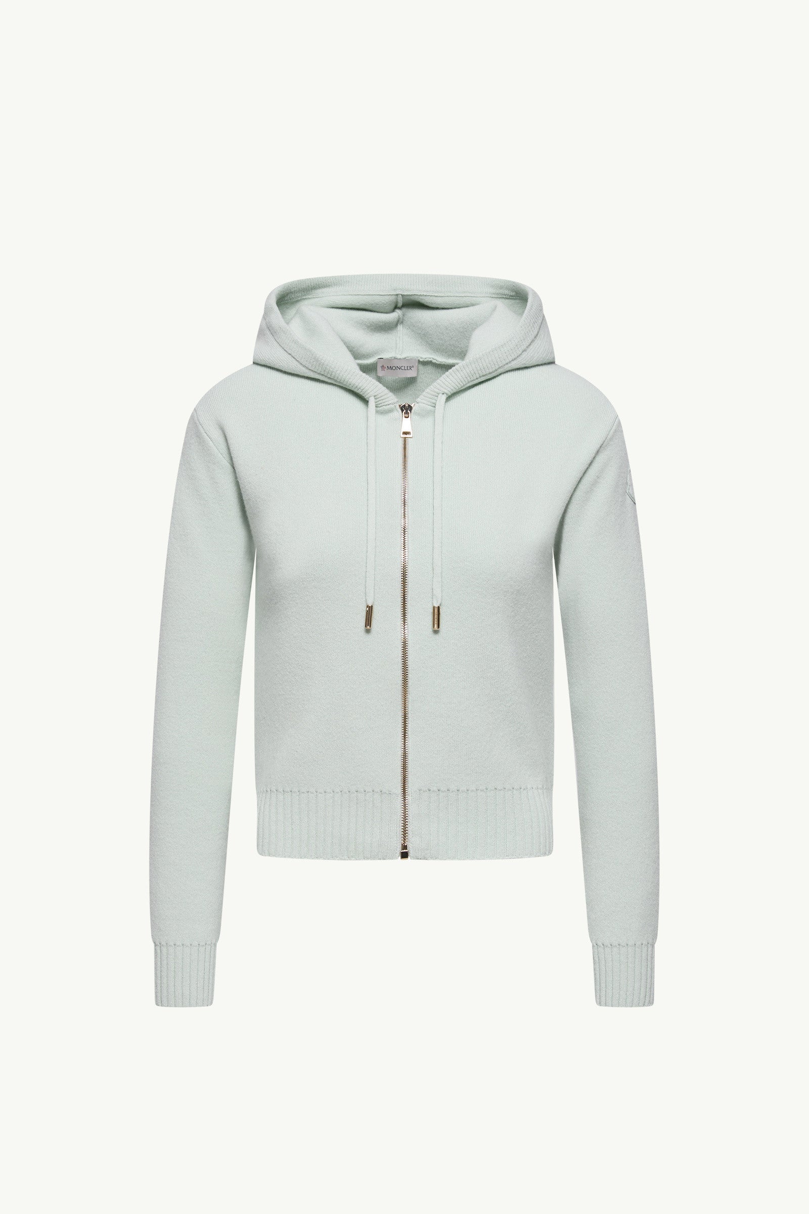 Moncler Cashmere & Wool Zip-Up Hoodie Light Green Light Green