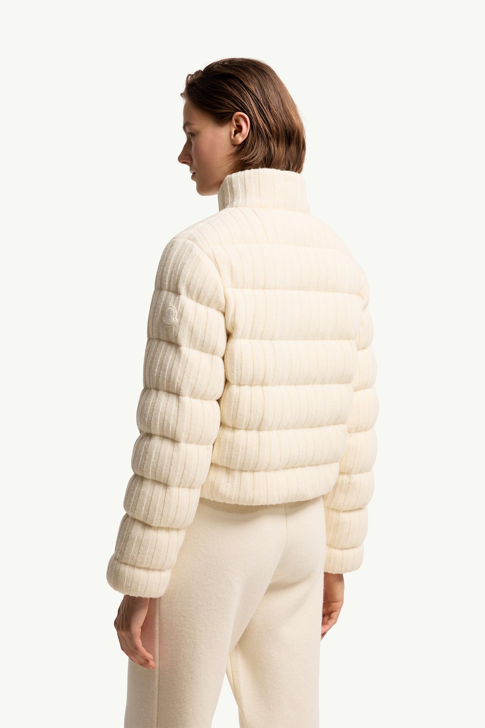 Moncler Wool & Cashmere Blend Padded Cardigan White Ivory White Ivory