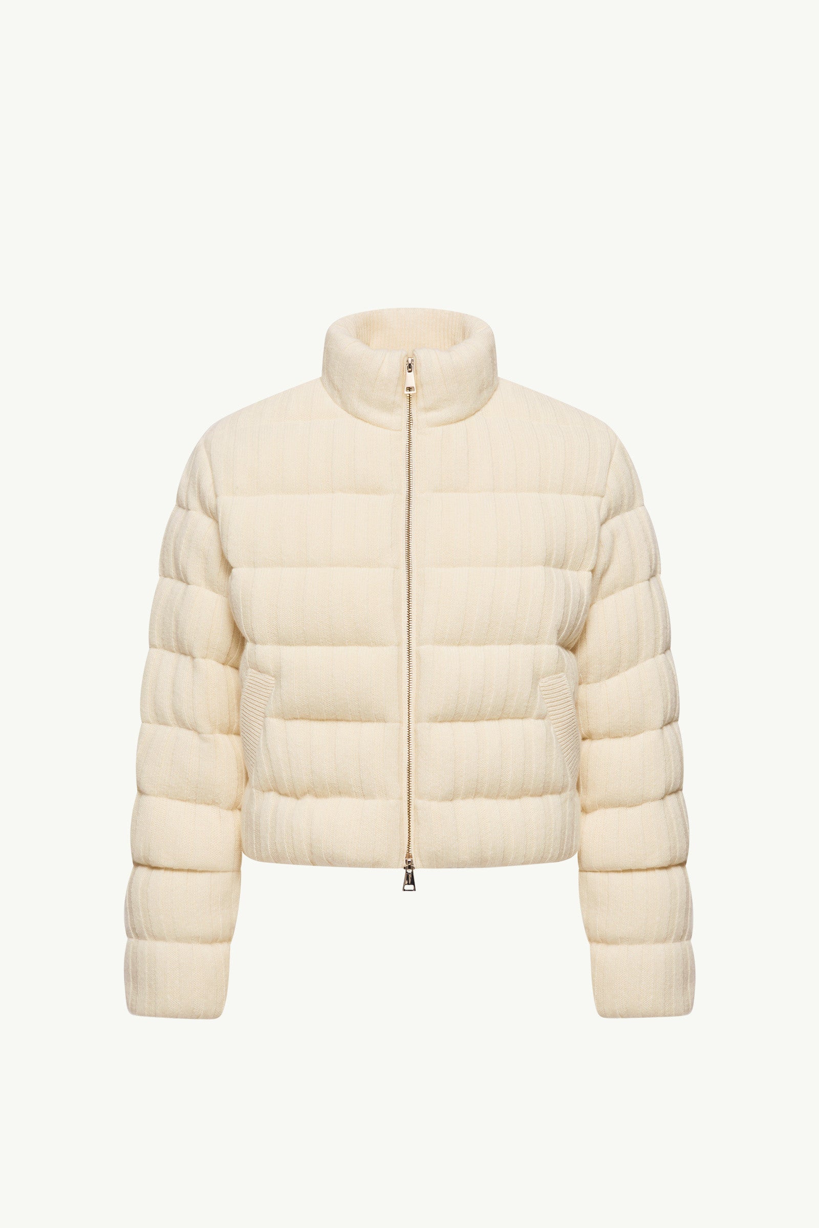Moncler Wool & Cashmere Blend Padded Cardigan White Ivory White Ivory