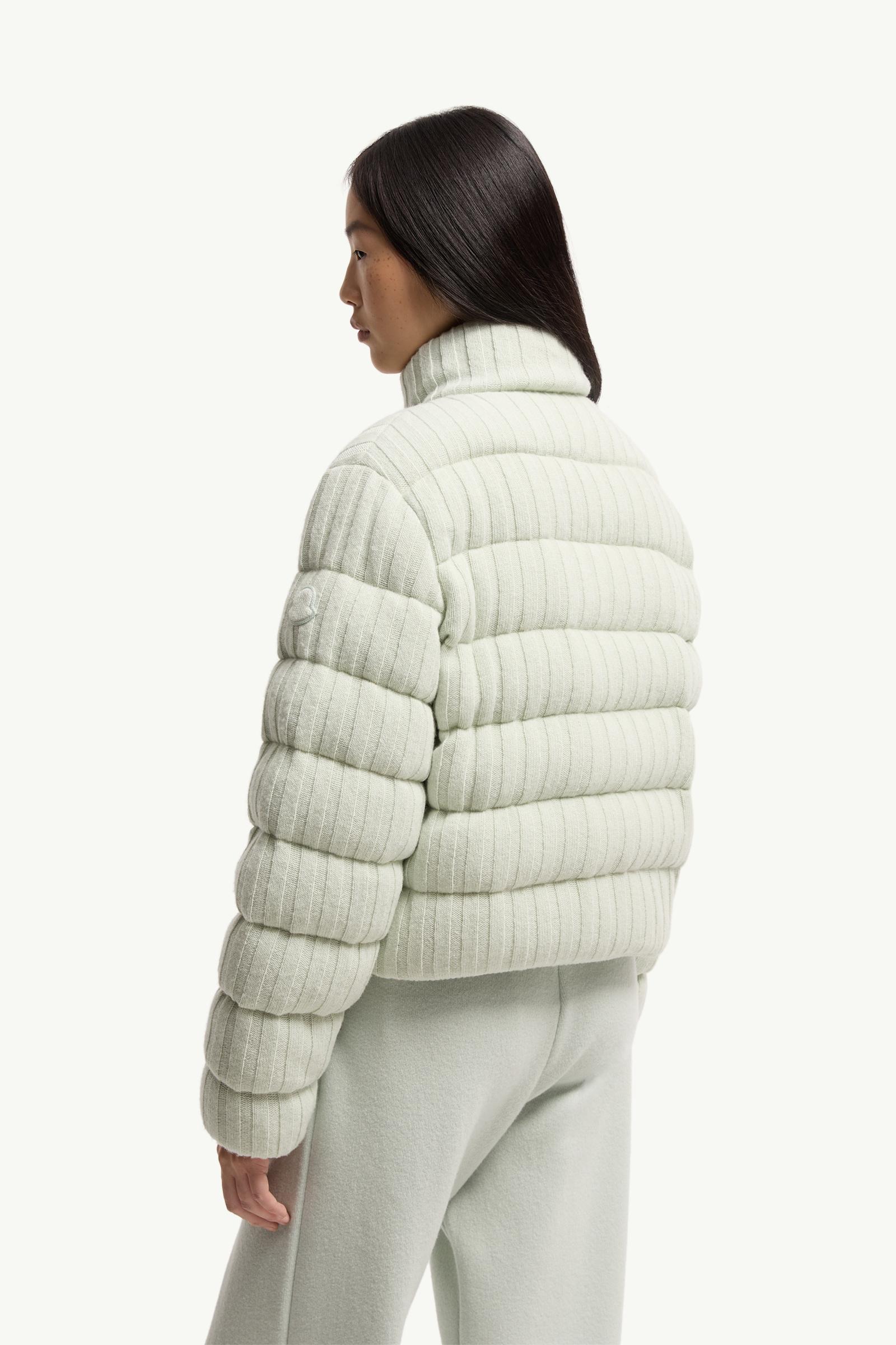 Moncler Wool & Cashmere Blend Padded Cardigan Light Green Light Green