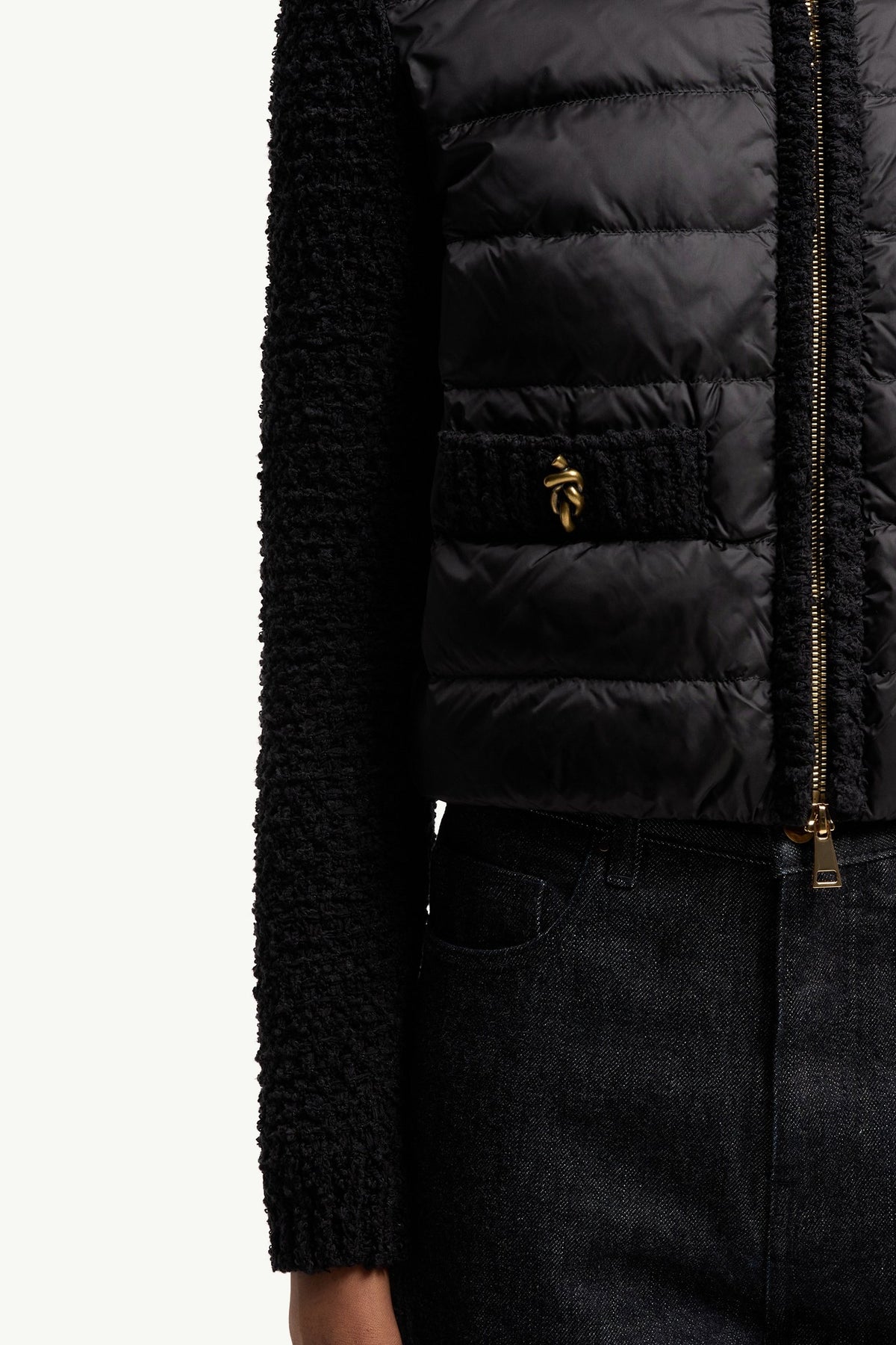 Moncler Padded Zip-Up Cardigan Black Black