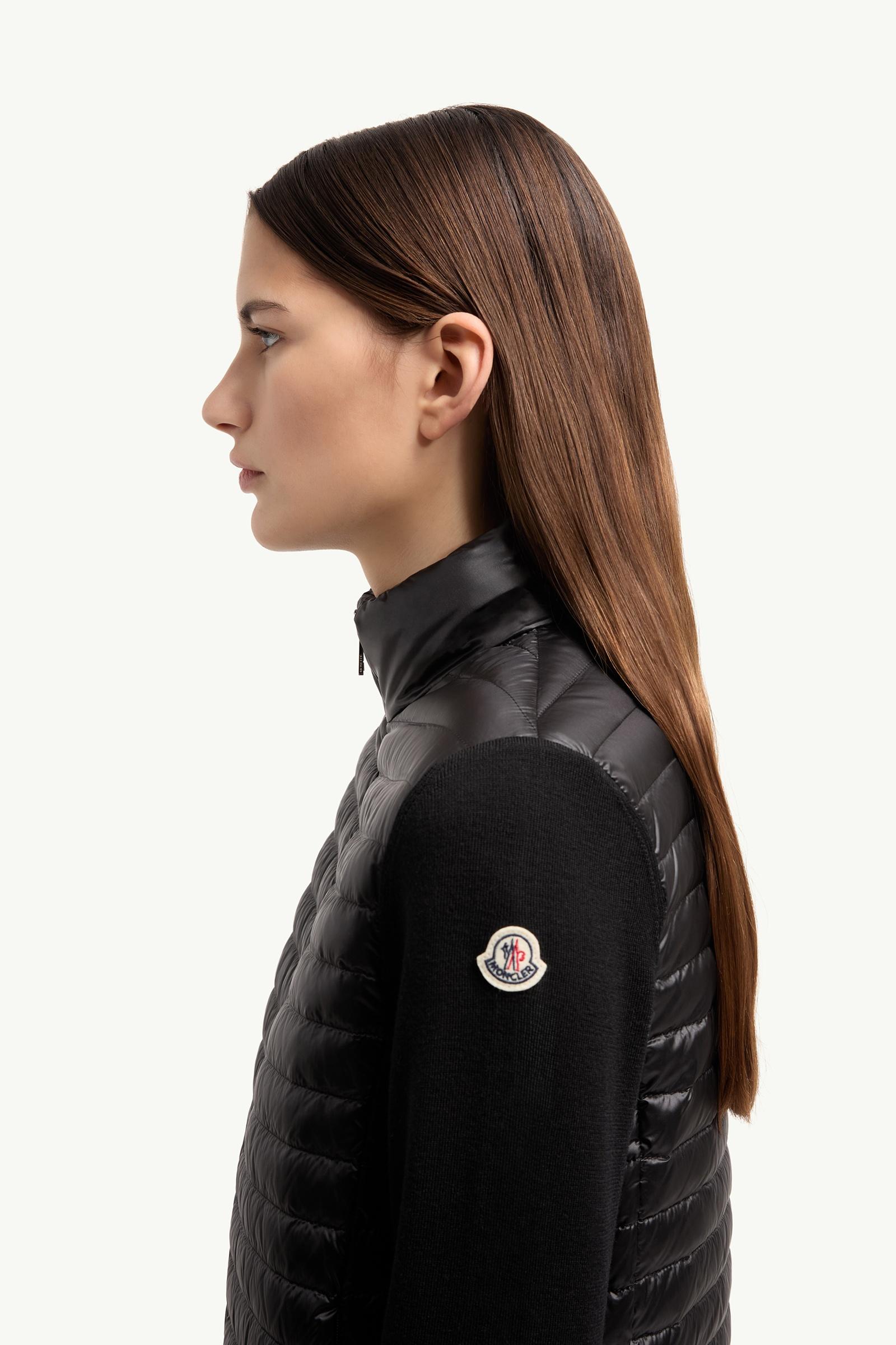 Moncler Padded Wool Zip-Up Cardigan Black Black