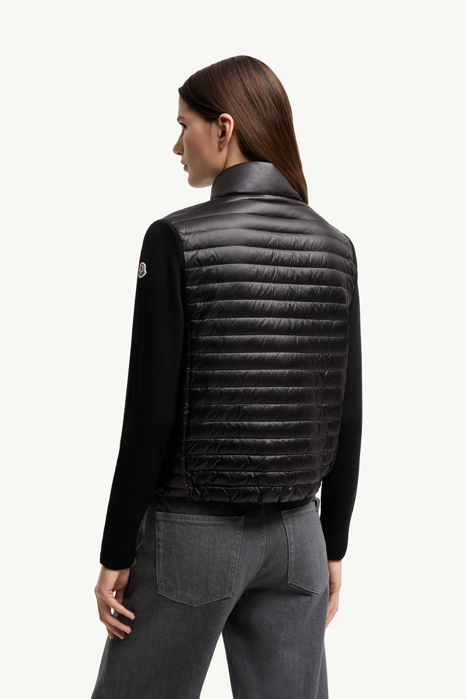 Moncler Padded Wool Zip-Up Cardigan Black Black