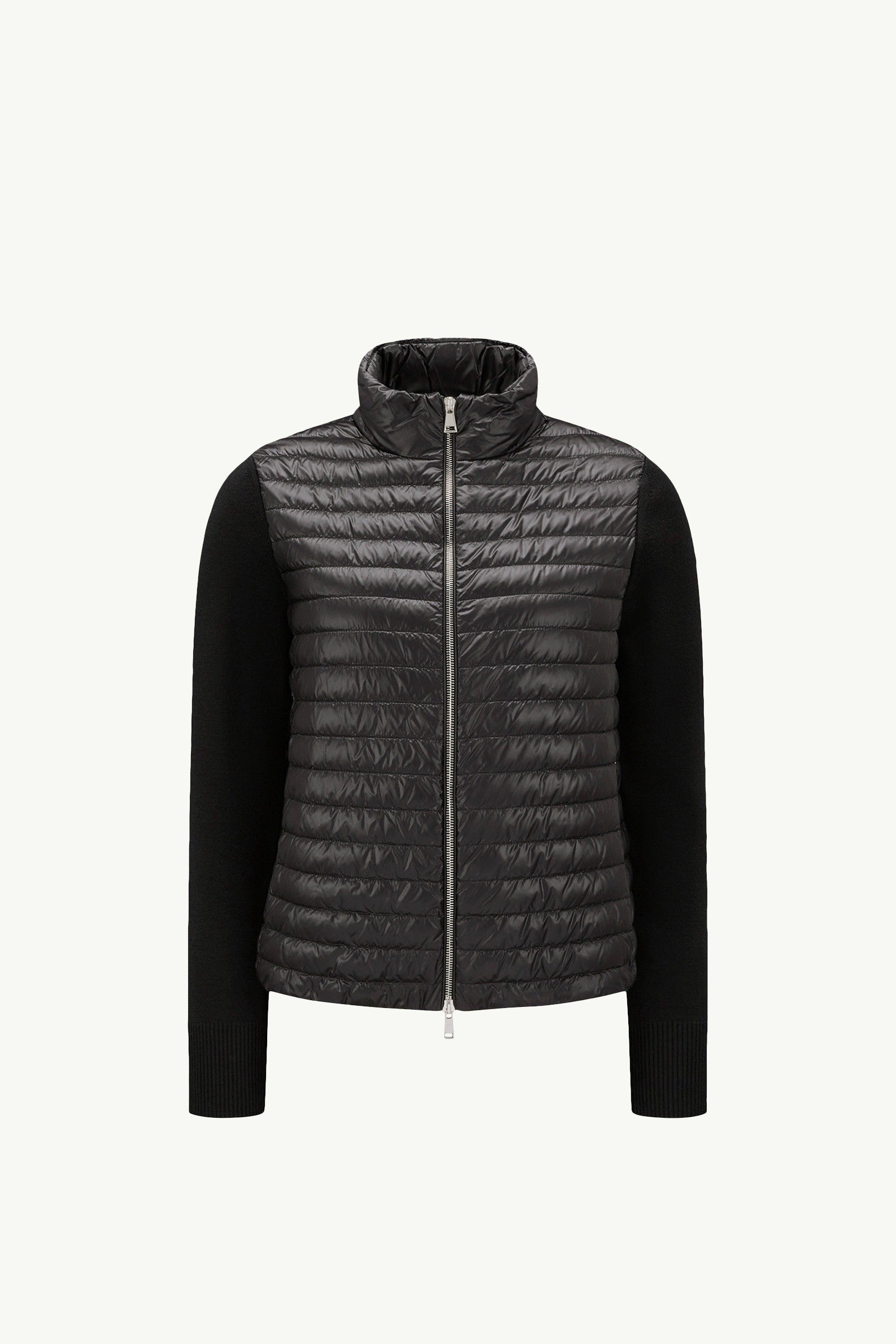 Moncler Padded Wool Zip-Up Cardigan Black Black