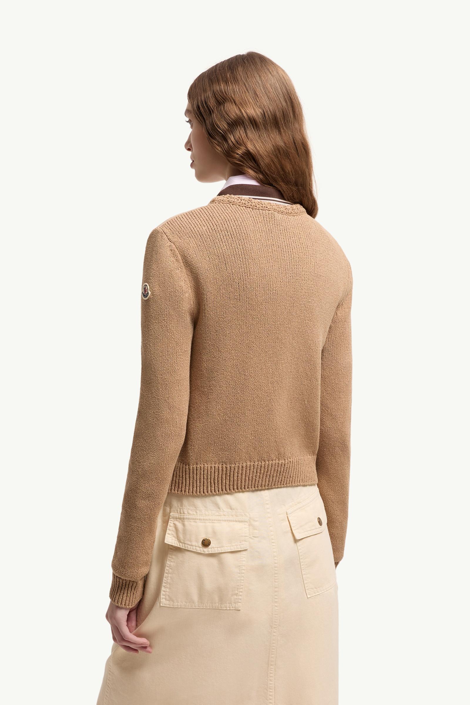 Moncler Geometric-Quilted Padded Zip-Up Cardigan Beige Beige
