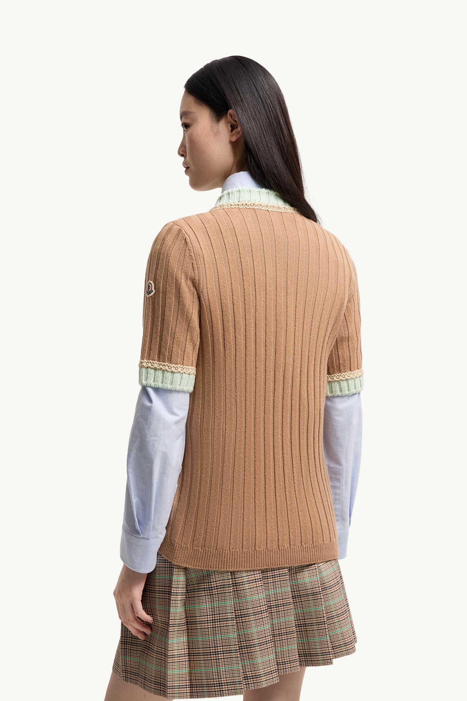 Moncler Jewel Buttons Wool & Cashmere Sweater Camel Beige Camel Beige