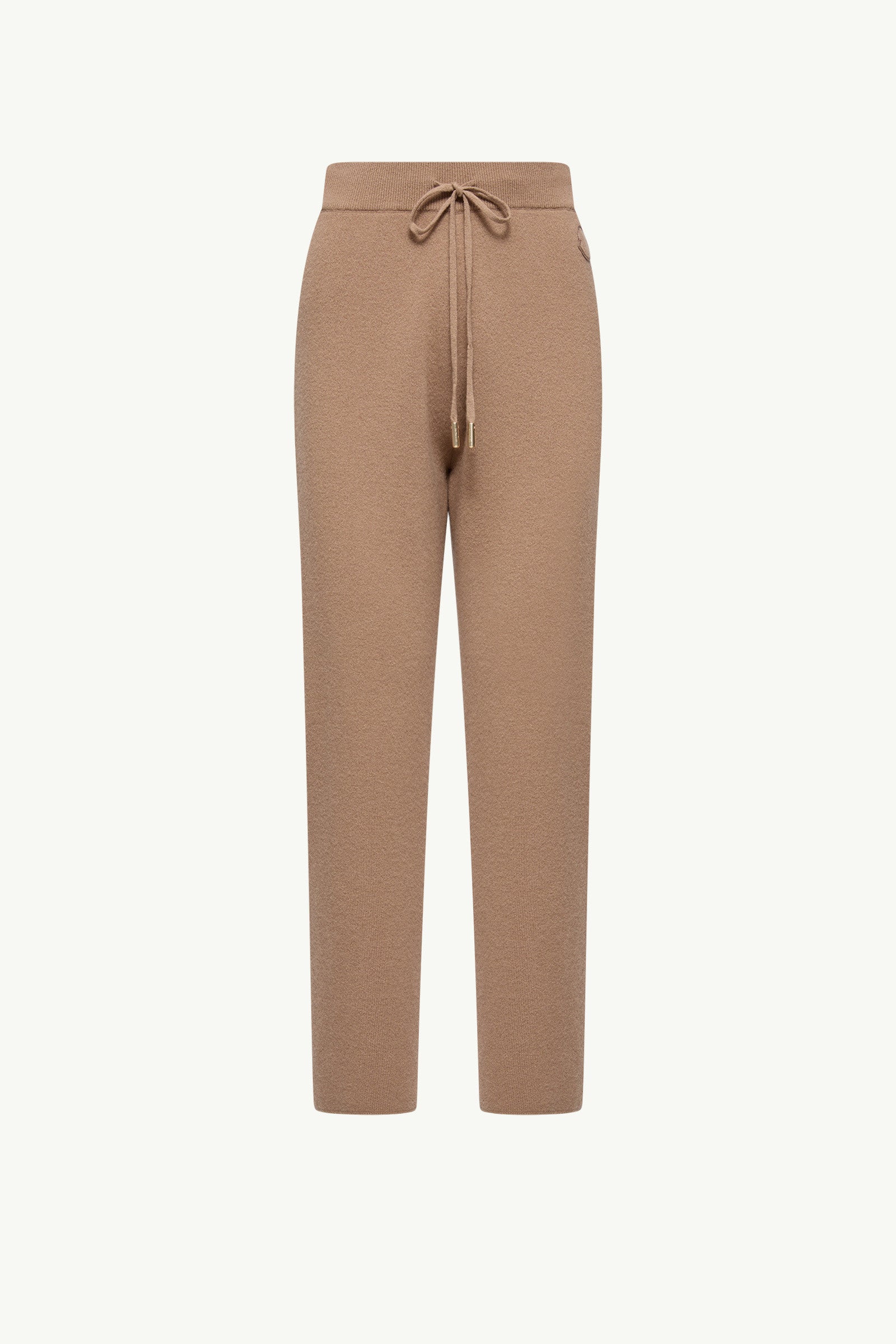Moncler Wool & Cashmere Blend Cropped Jogging Pants Camel Beige Camel Beige