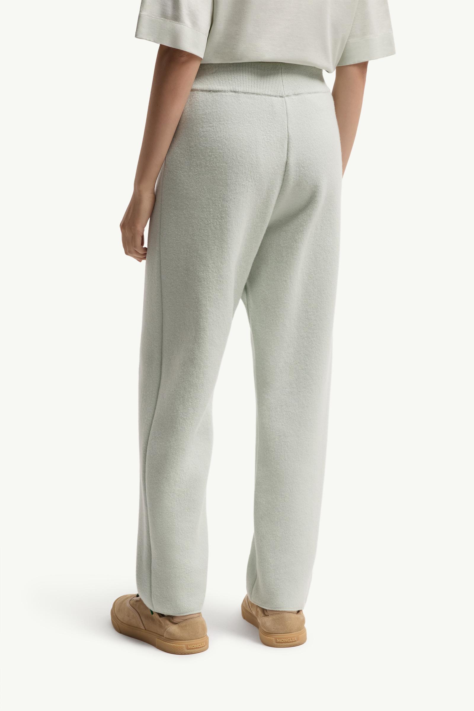 Moncler Wool & Cashmere Blend Cropped Jogging Pants Light Green Light Green